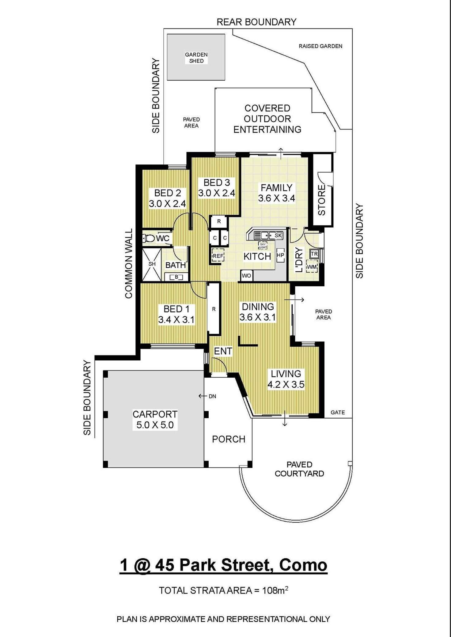 Floorplan of Homely villa listing, 1/45 Park Street, Como WA 6152