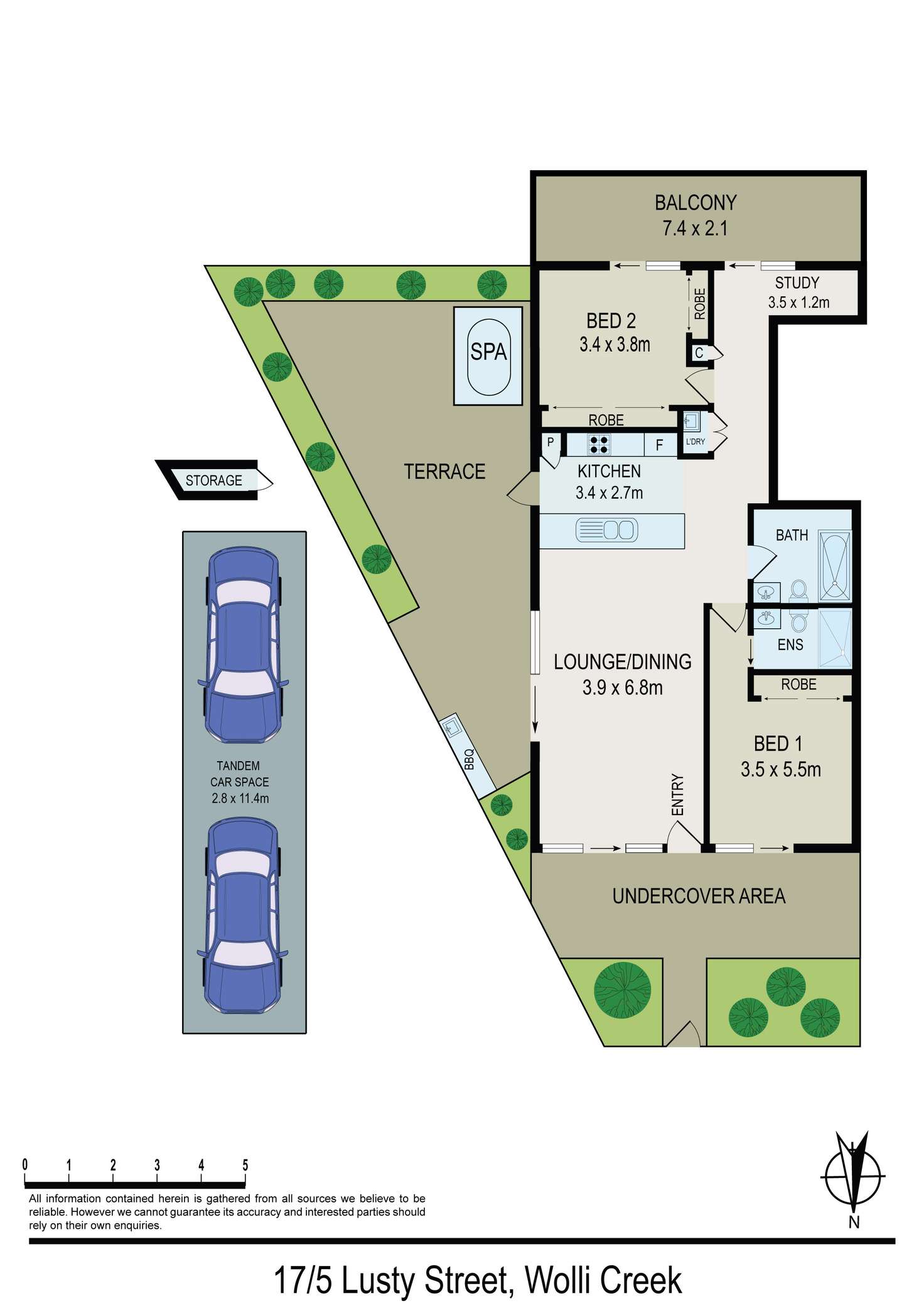 Floorplan of Homely apartment listing, 17/5 Lusty Street, Wolli Creek NSW 2205