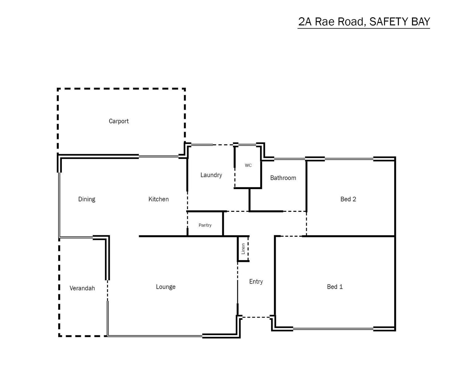 Floorplan of Homely semiDetached listing, 2A Rae Road, Safety Bay WA 6169