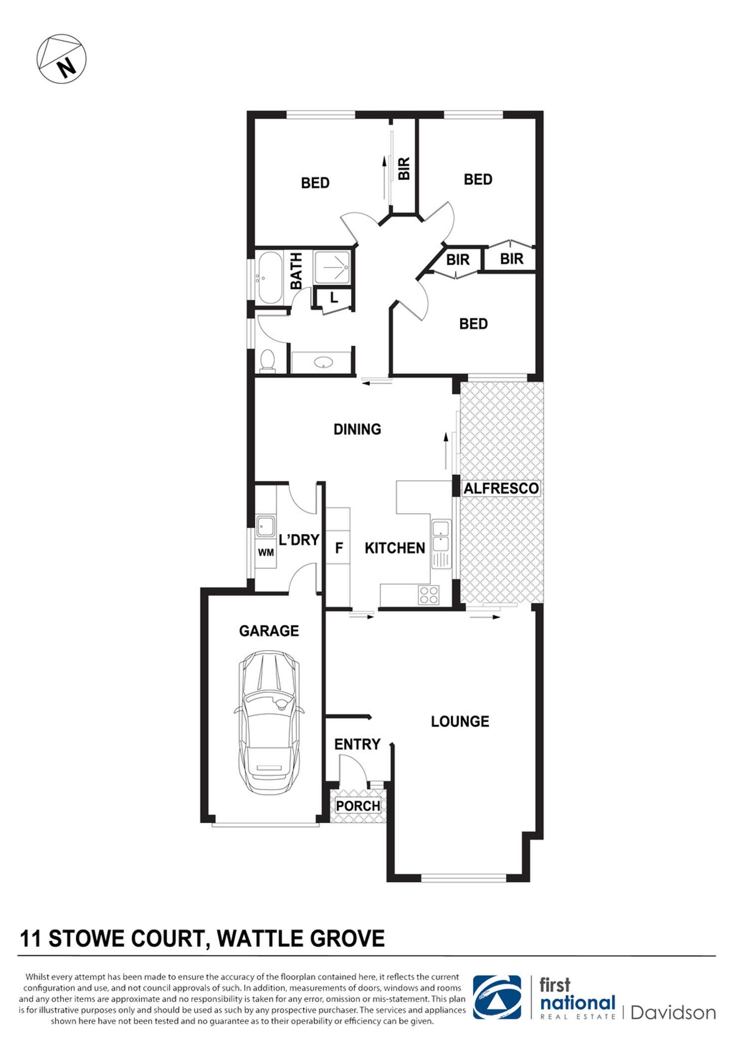 Floorplan of Homely house listing, 11 Stowe Court, Wattle Grove NSW 2173