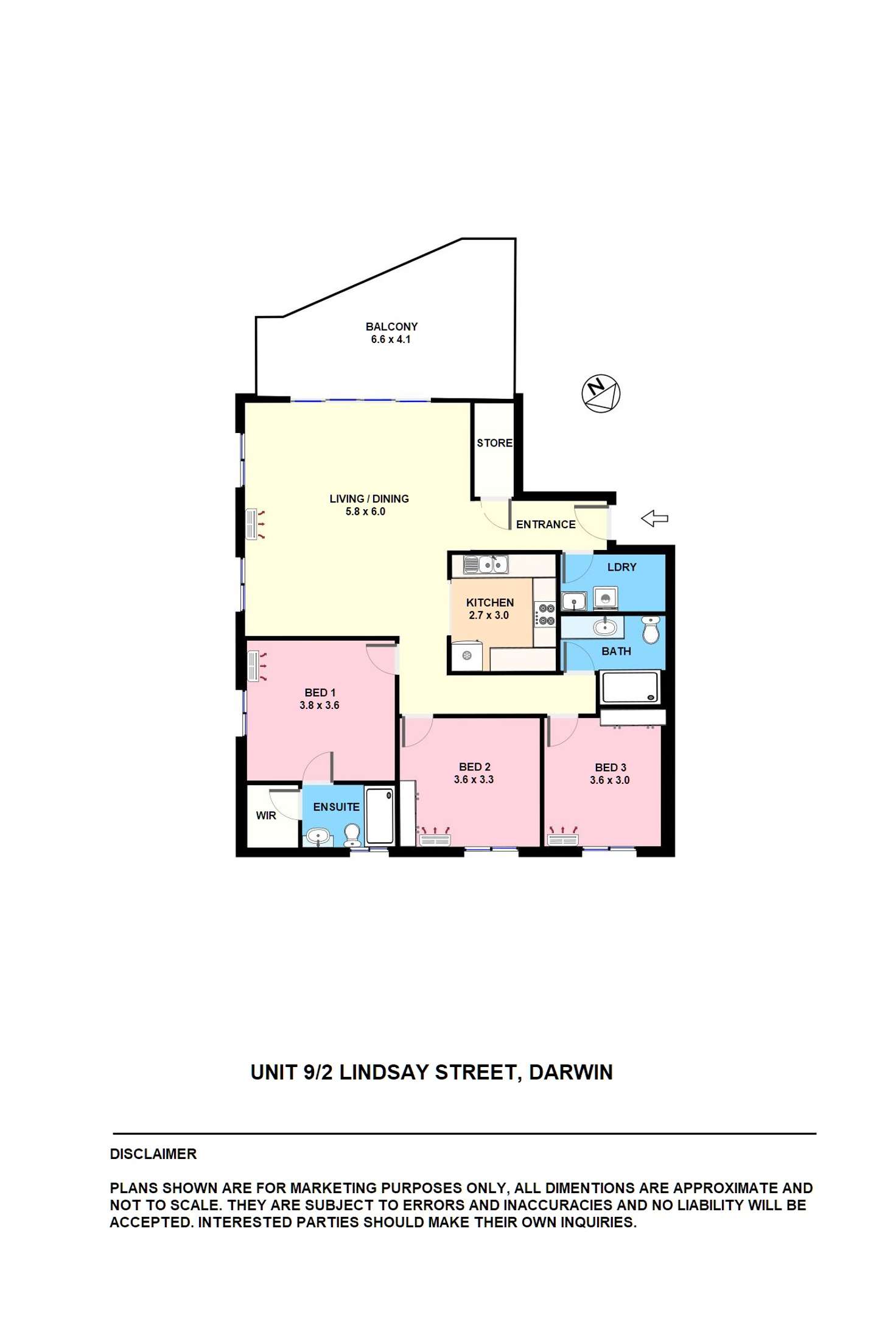 Floorplan of Homely apartment listing, 9/2 Lindsay Street, Darwin City NT 800