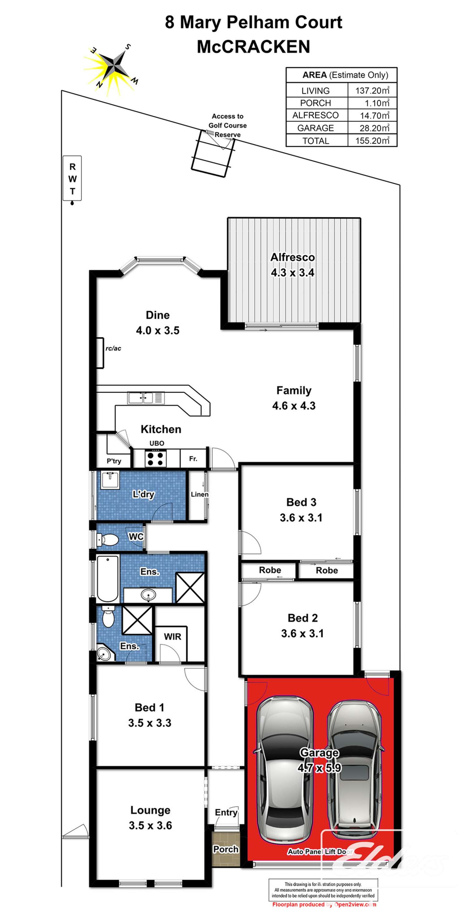 Floorplan of Homely house listing, 8 MARY PELHAM COURT, Mccracken SA 5211