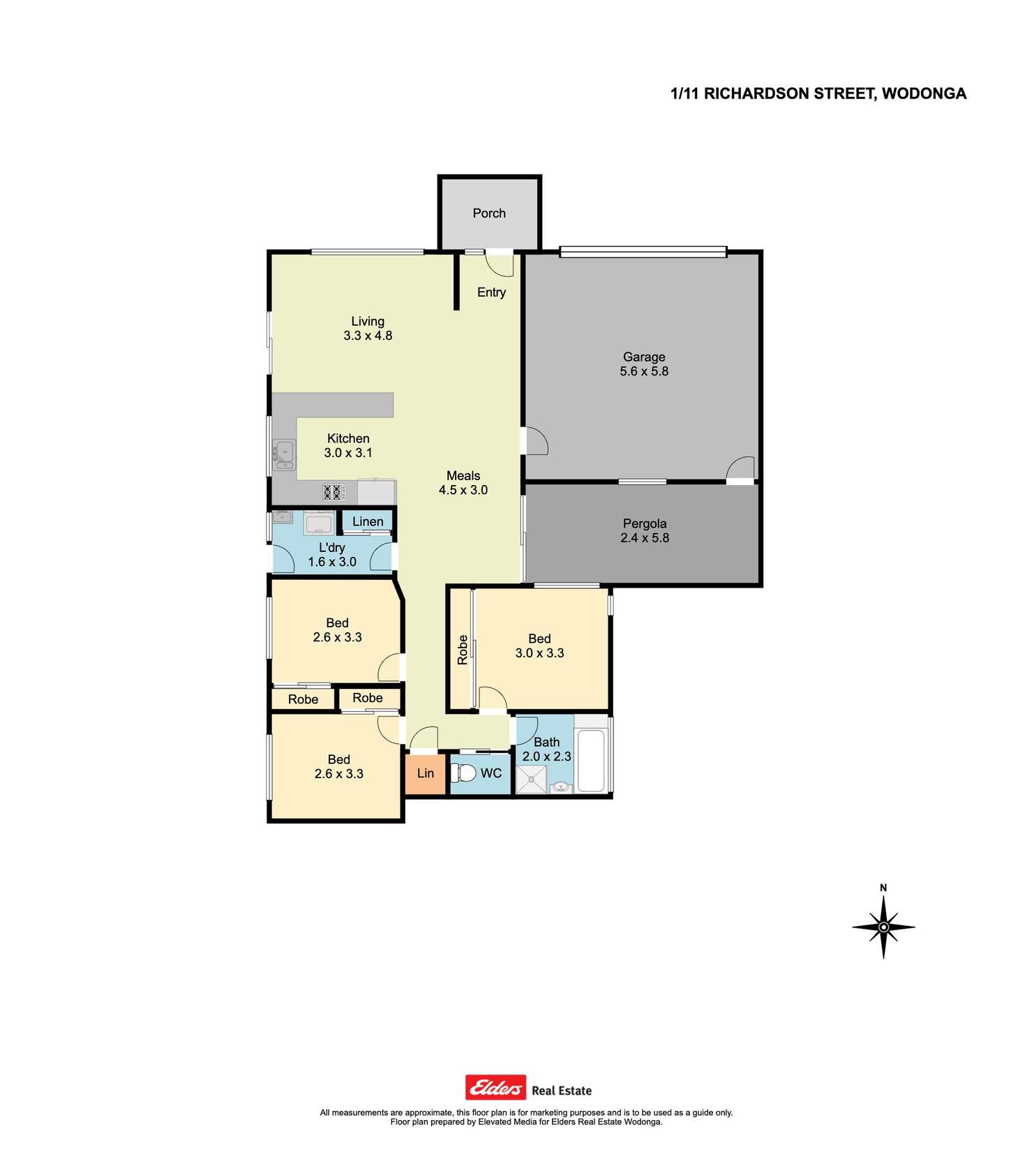 Floorplan of Homely house listing, 1/11 Richardson Street, Wodonga VIC 3690