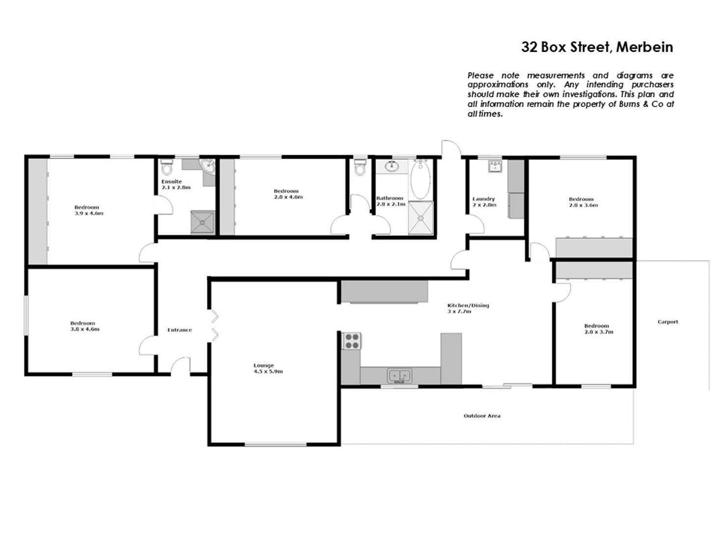 Floorplan of Homely house listing, Lot 3/32 Box Street, Merbein VIC 3505
