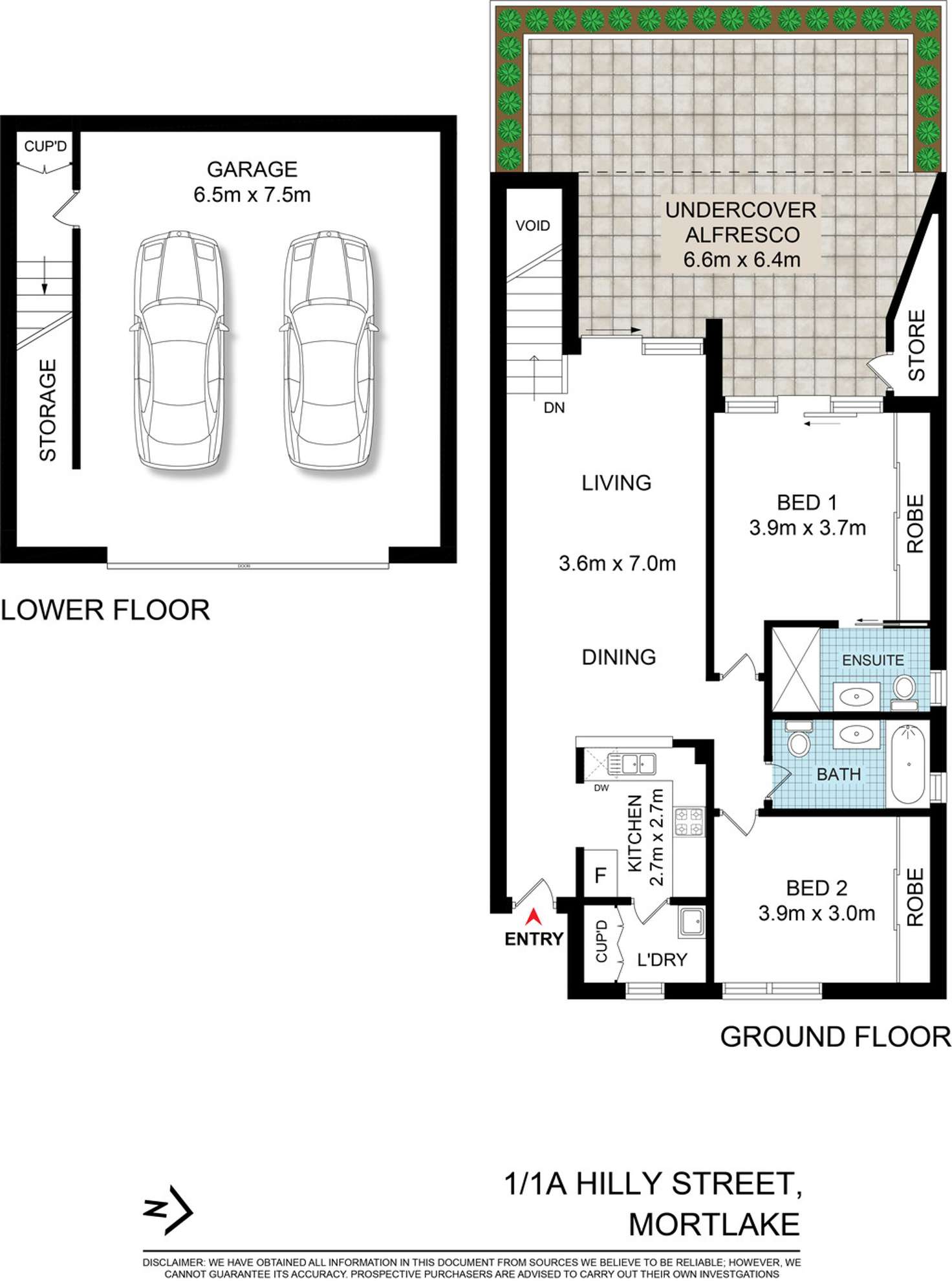 Floorplan of Homely apartment listing, 1/1A Hilly Street, Mortlake NSW 2137