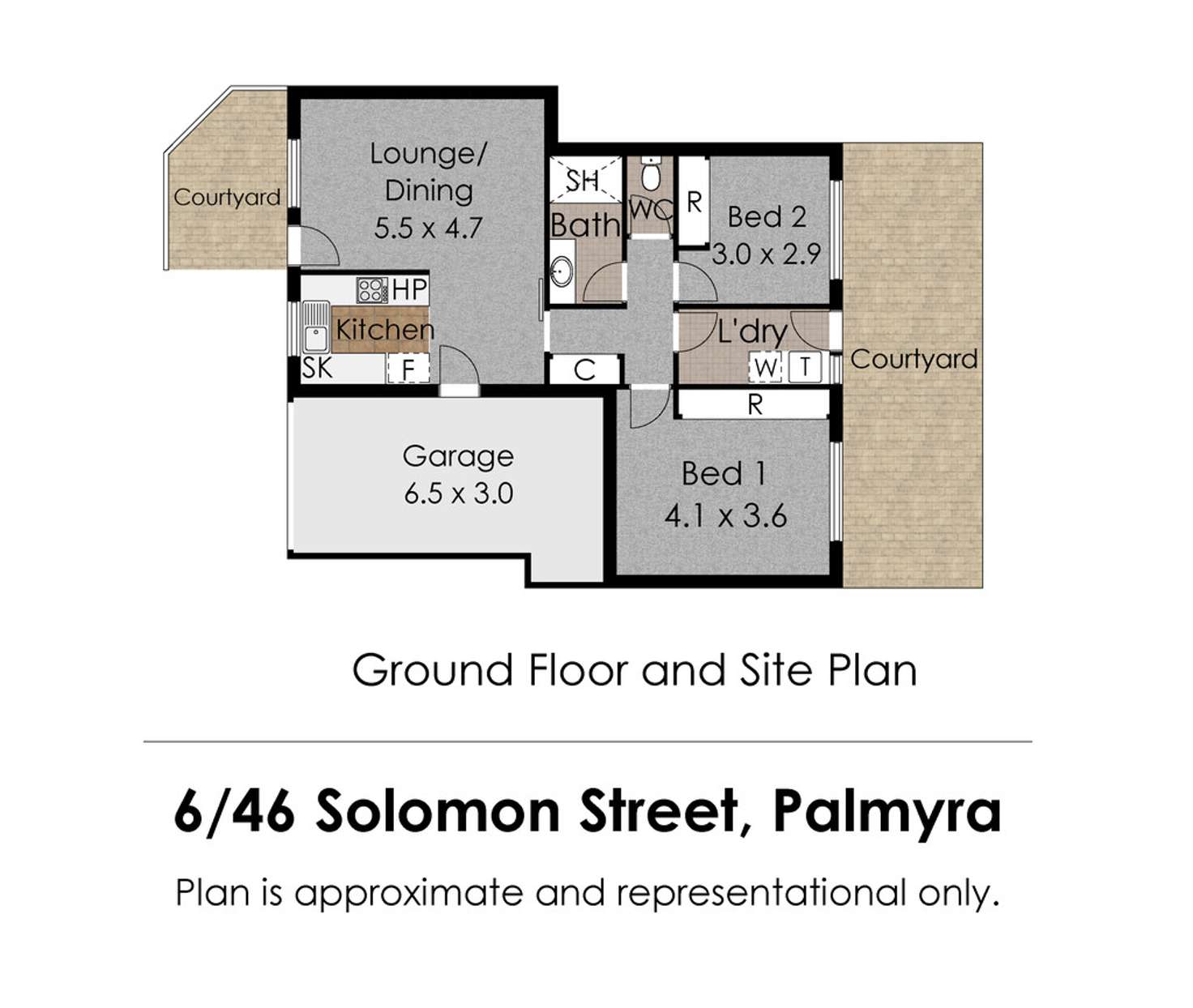 Floorplan of Homely villa listing, 6/46 Solomon Street, Palmyra WA 6157