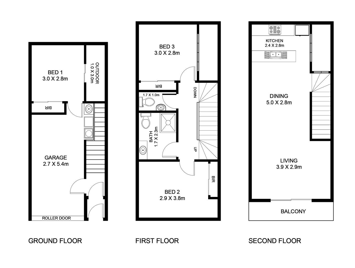 Floorplan of Homely townhouse listing, 16/107 Grote Street, Adelaide SA 5000
