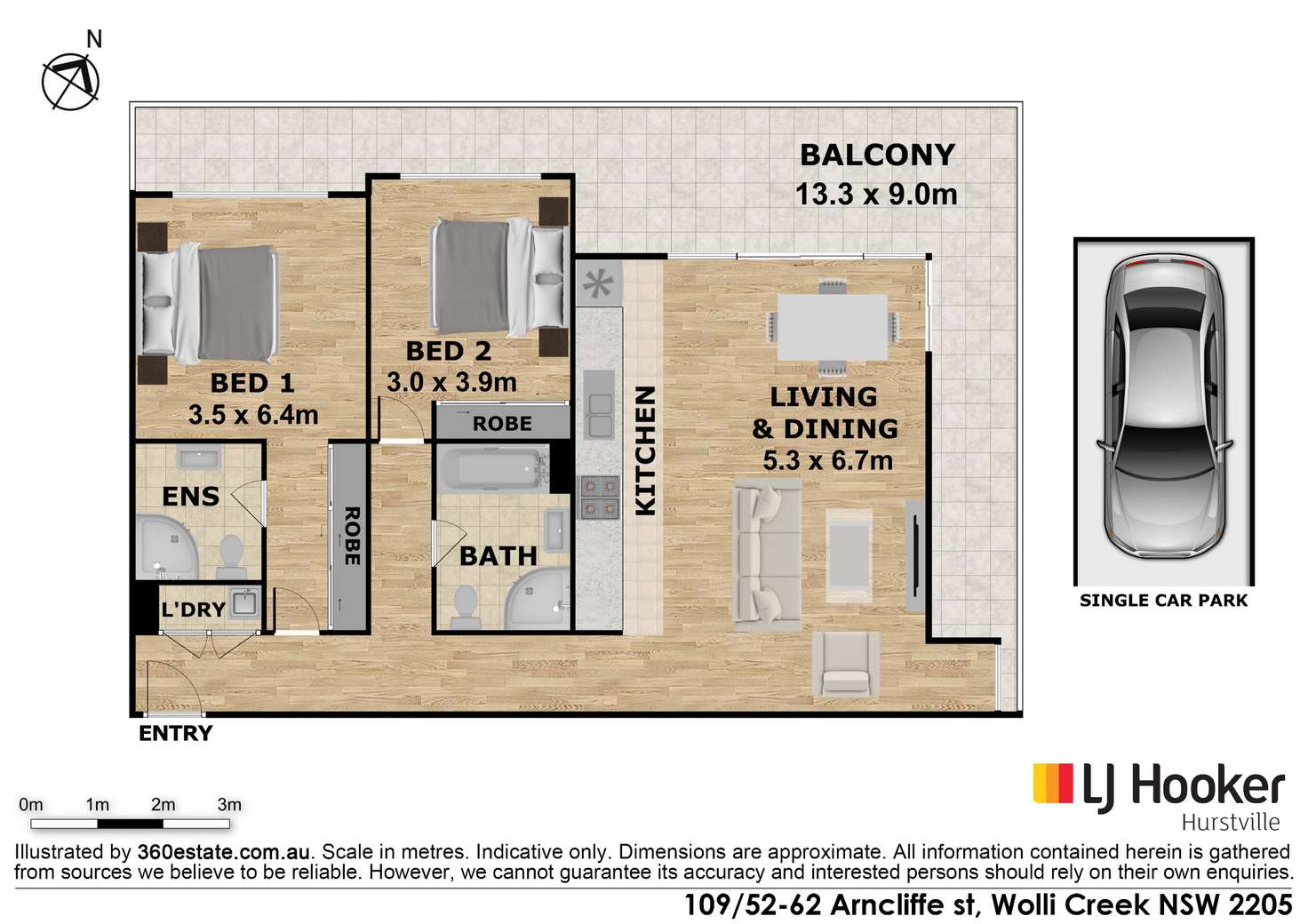 Floorplan of Homely apartment listing, 109/52-62 Arncliffe Street, Wolli Creek NSW 2205
