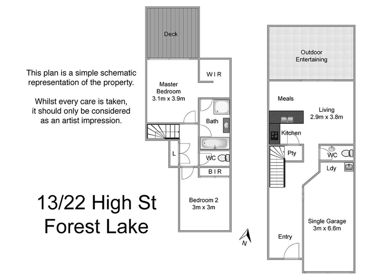 Floorplan of Homely townhouse listing, 13/22 High Street, Forest Lake QLD 4078