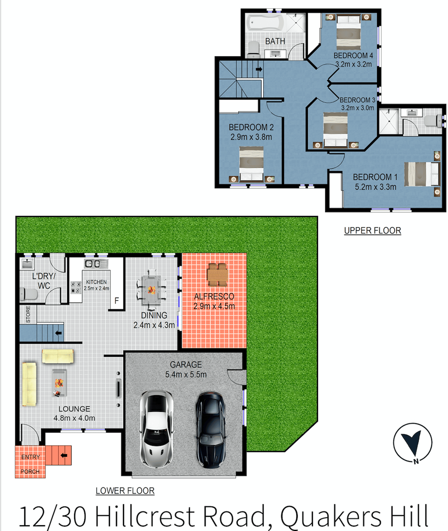 Floorplan of Homely townhouse listing, 12/30 Hillcrest Road, Quakers Hill NSW 2763