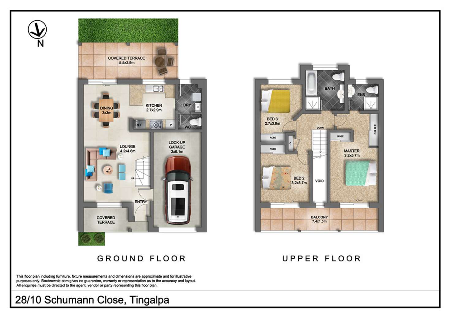 Floorplan of Homely townhouse listing, 28/10 Schumann Close, Tingalpa QLD 4173
