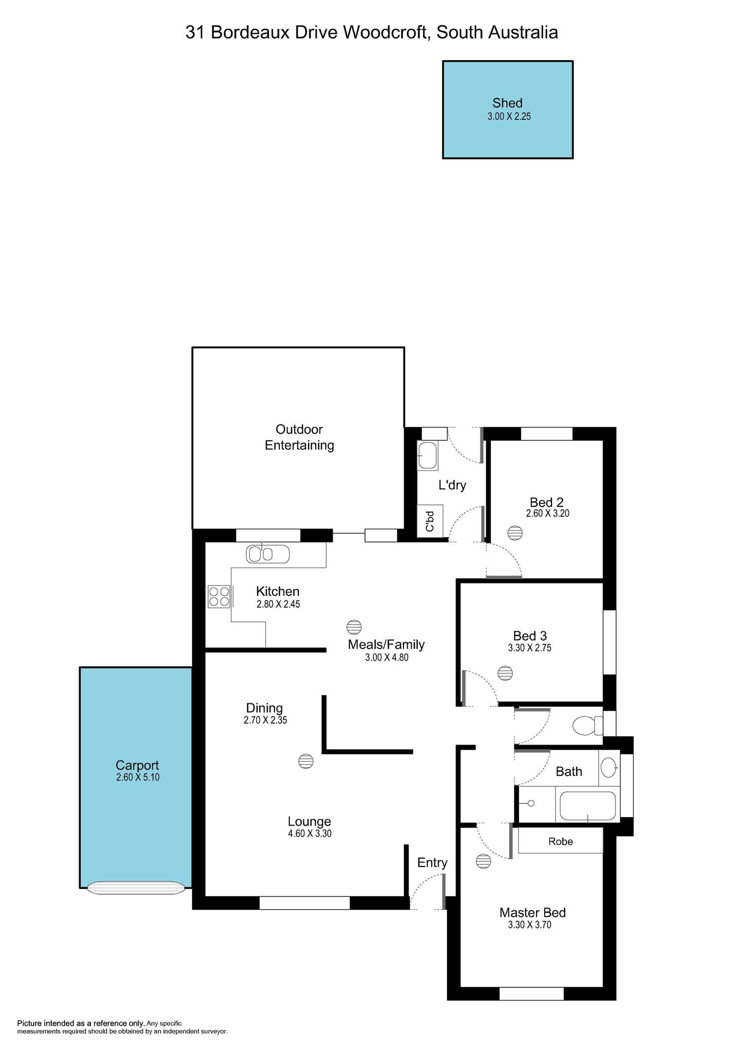 Floorplan of Homely house listing, 31 Bordeaux Drive, Woodcroft SA 5162