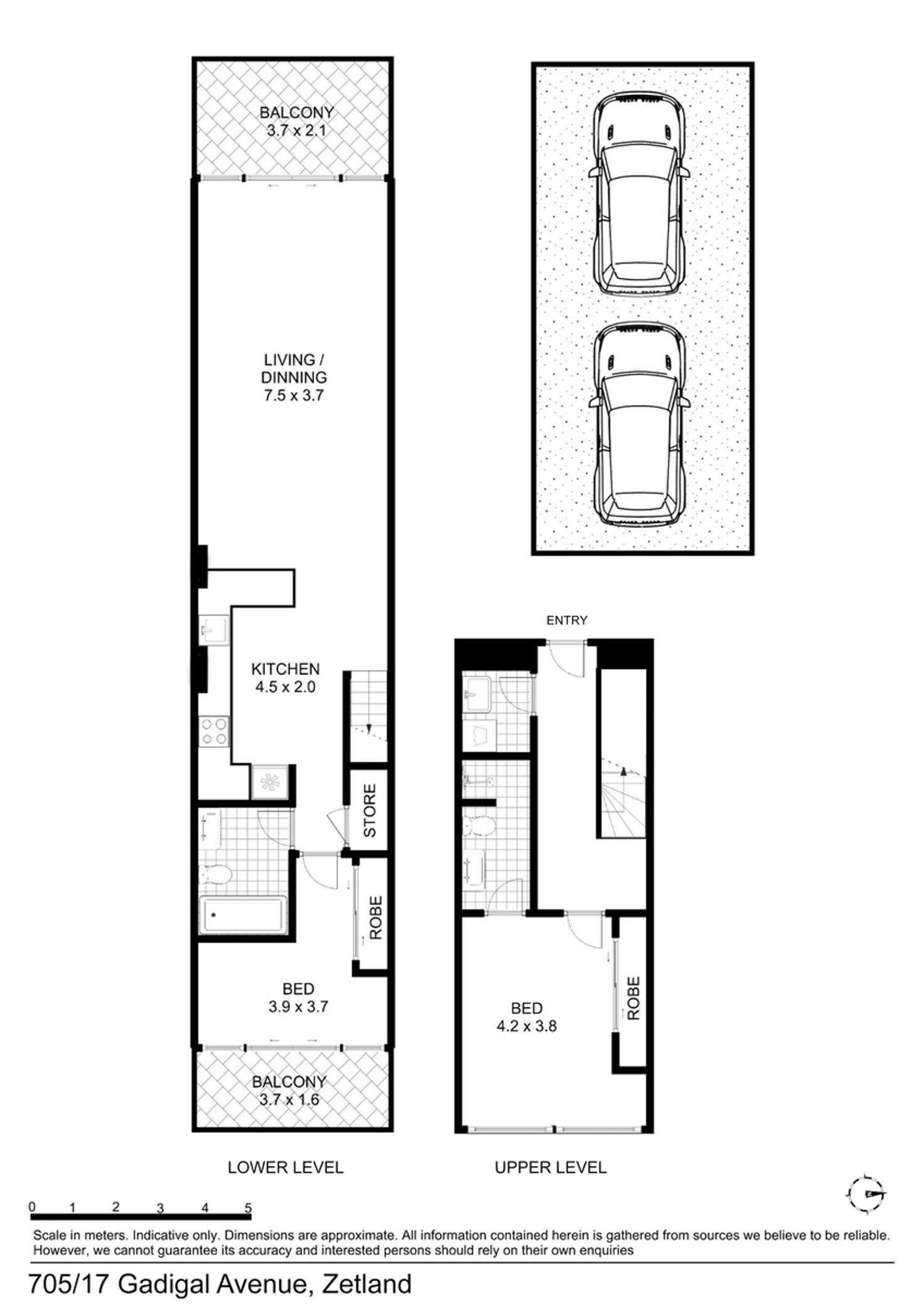 Floorplan of Homely apartment listing, 705/17 Gadigal Avenue, Zetland NSW 2017