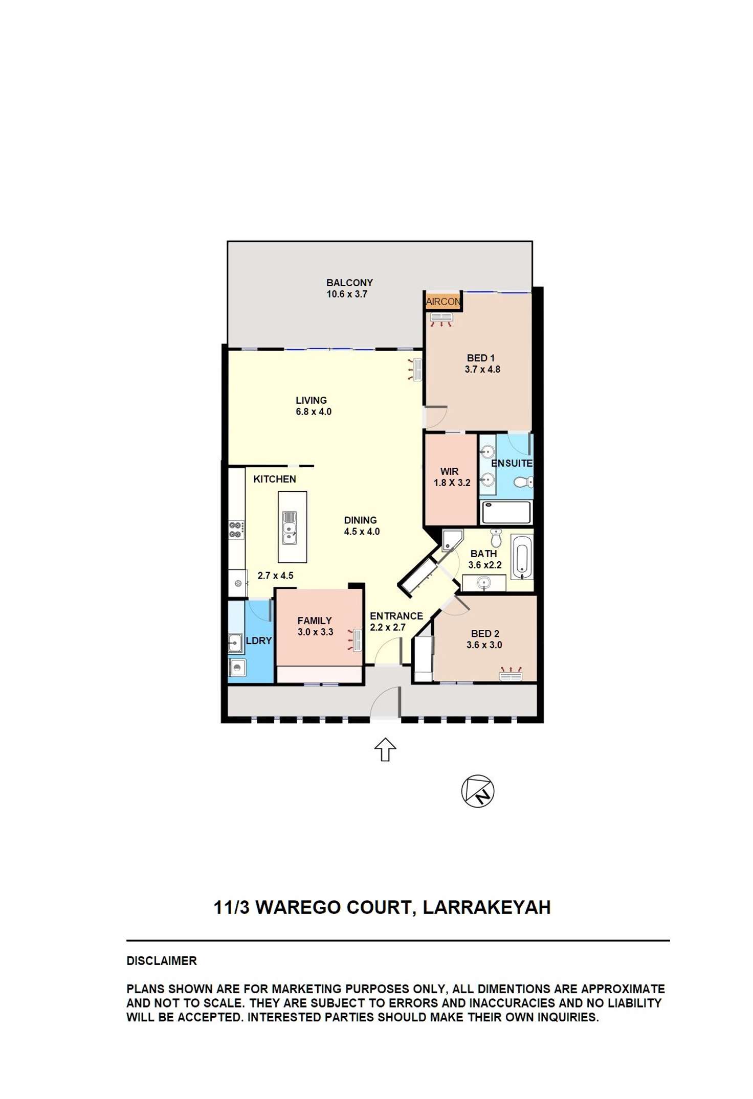Floorplan of Homely unit listing, 11/3 Warrego Court, Larrakeyah NT 820