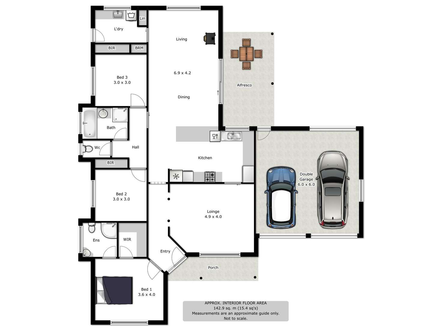 Floorplan of Homely house listing, 3 Saunders Crescent, Wodonga VIC 3690