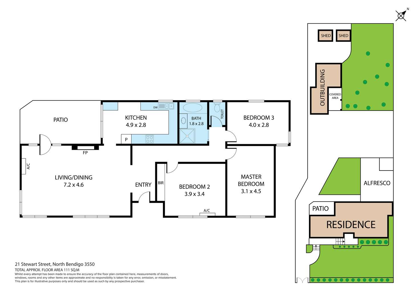 Floorplan of Homely house listing, 21 Stewart Street, North Bendigo VIC 3550