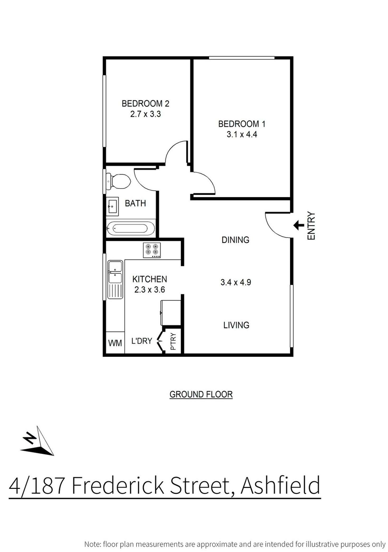 Floorplan of Homely apartment listing, 4/187 Frederick Street, Ashfield NSW 2131