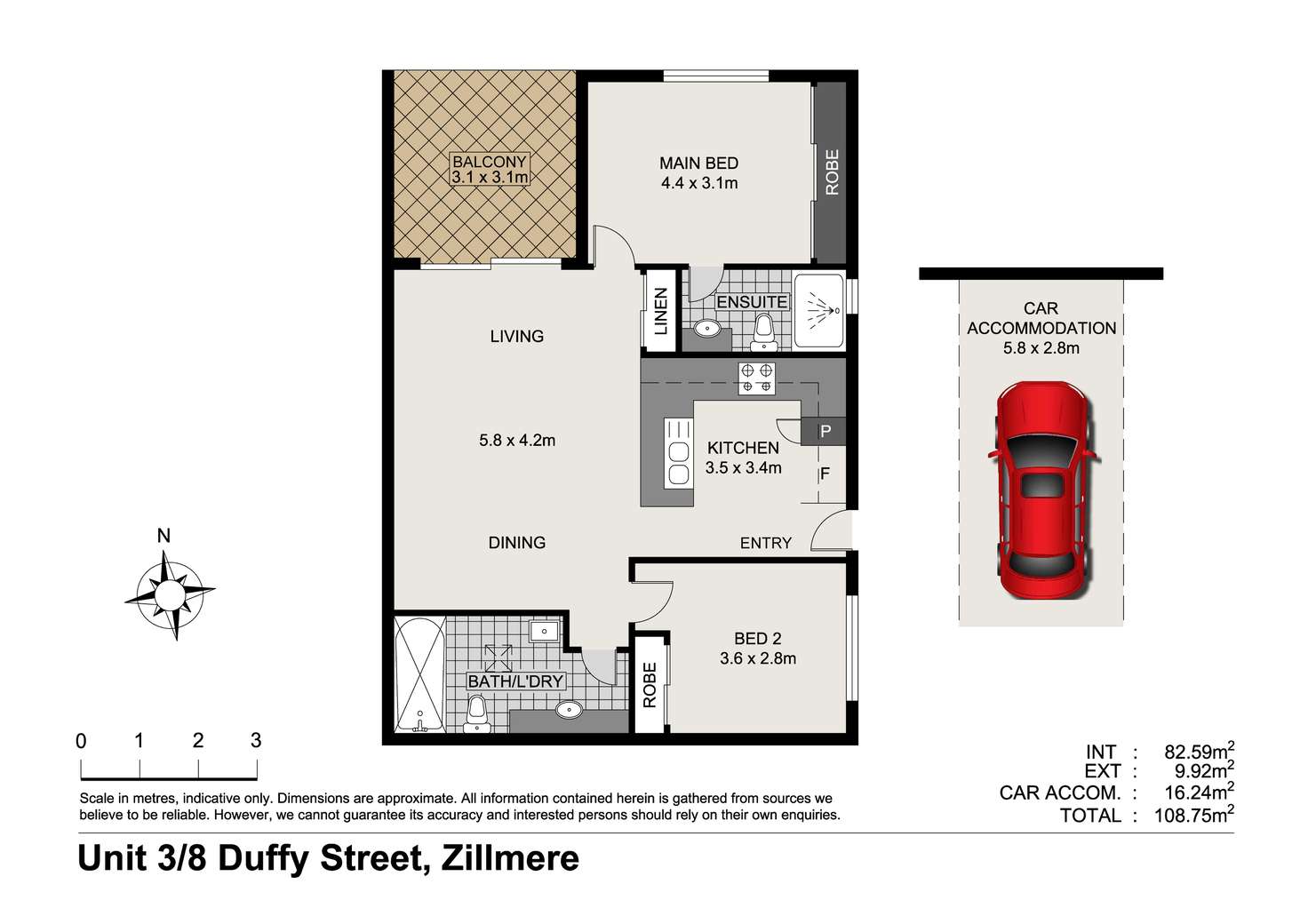 Floorplan of Homely unit listing, 3/8 Duffy Street, Zillmere QLD 4034