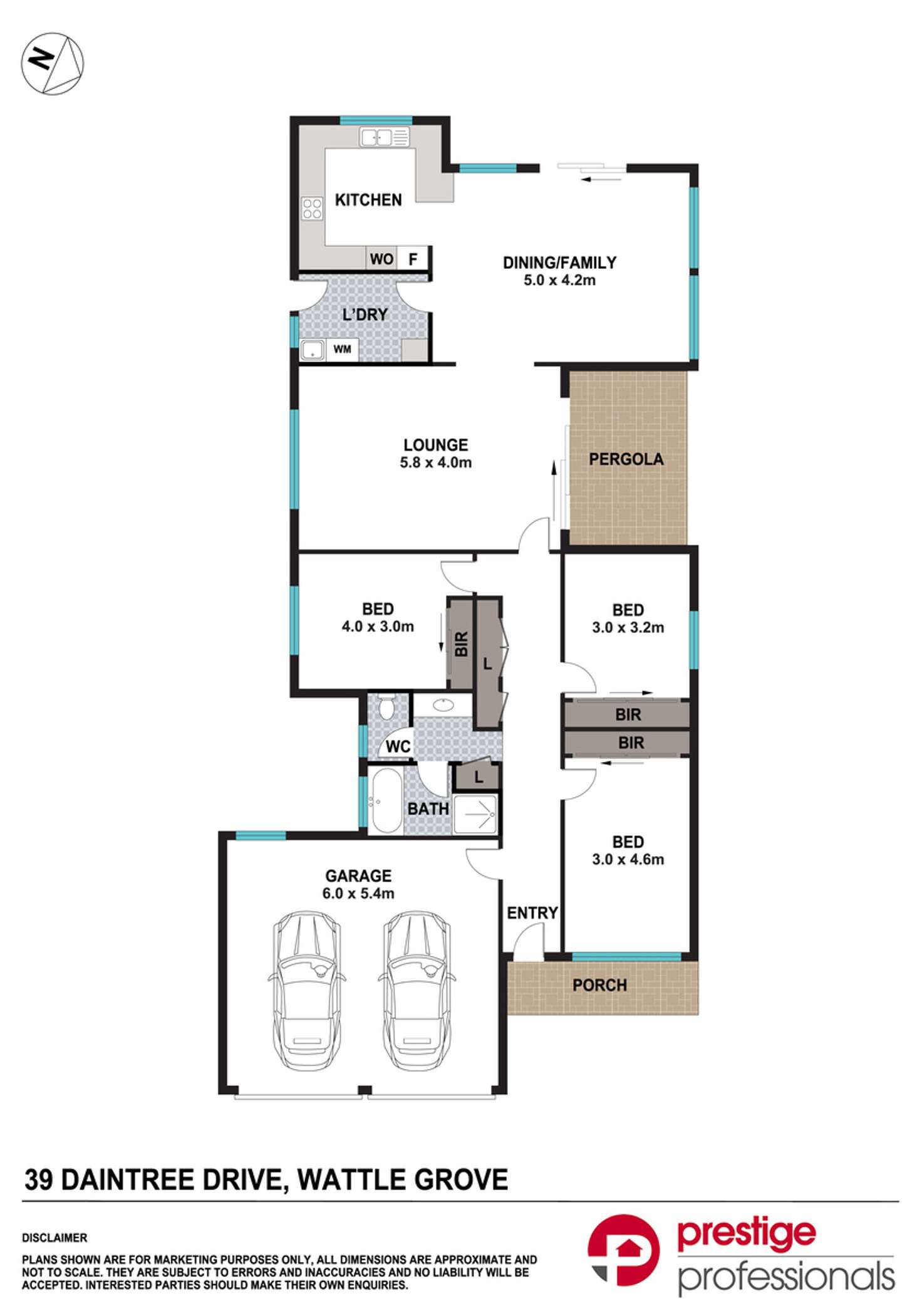 Floorplan of Homely house listing, 39 Daintree Drive, Wattle Grove NSW 2173