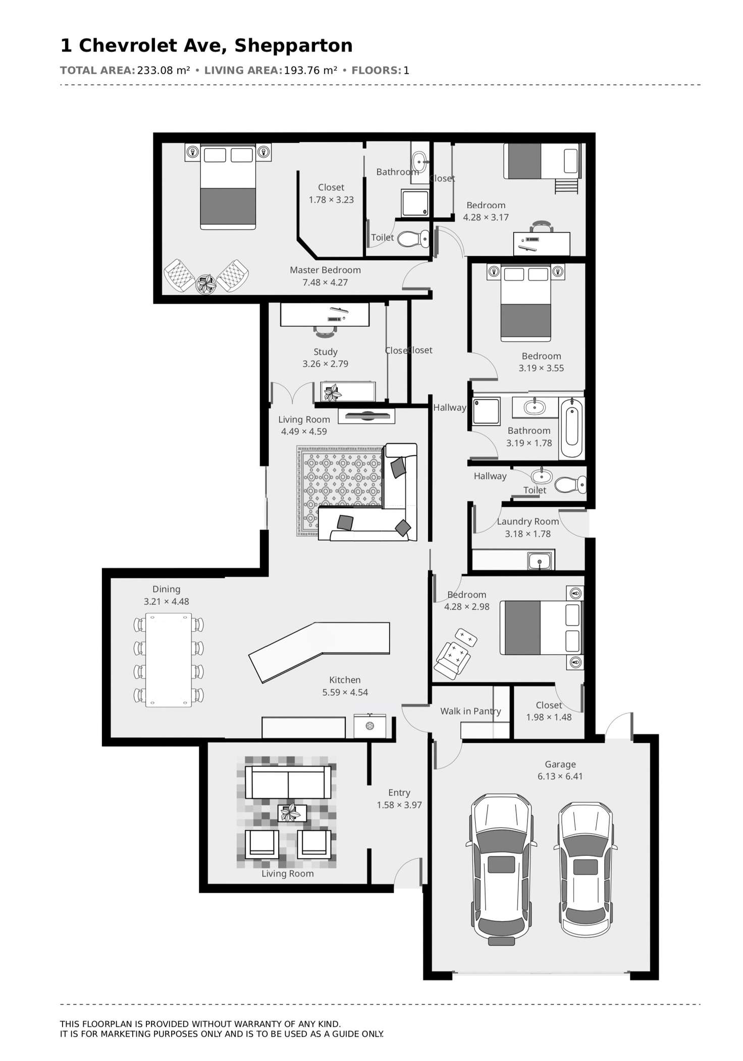 Floorplan of Homely house listing, 1 Chevrolet Avenue, Shepparton VIC 3630