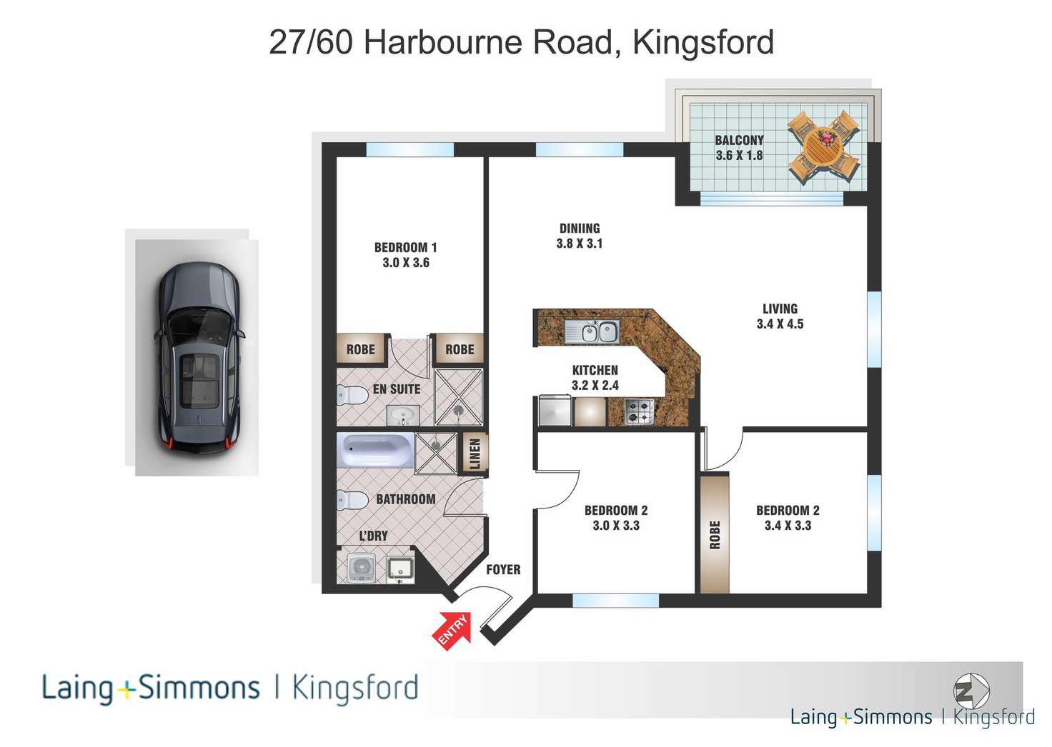 Floorplan of Homely apartment listing, 27/60 Harbourne Road, Kingsford NSW 2032