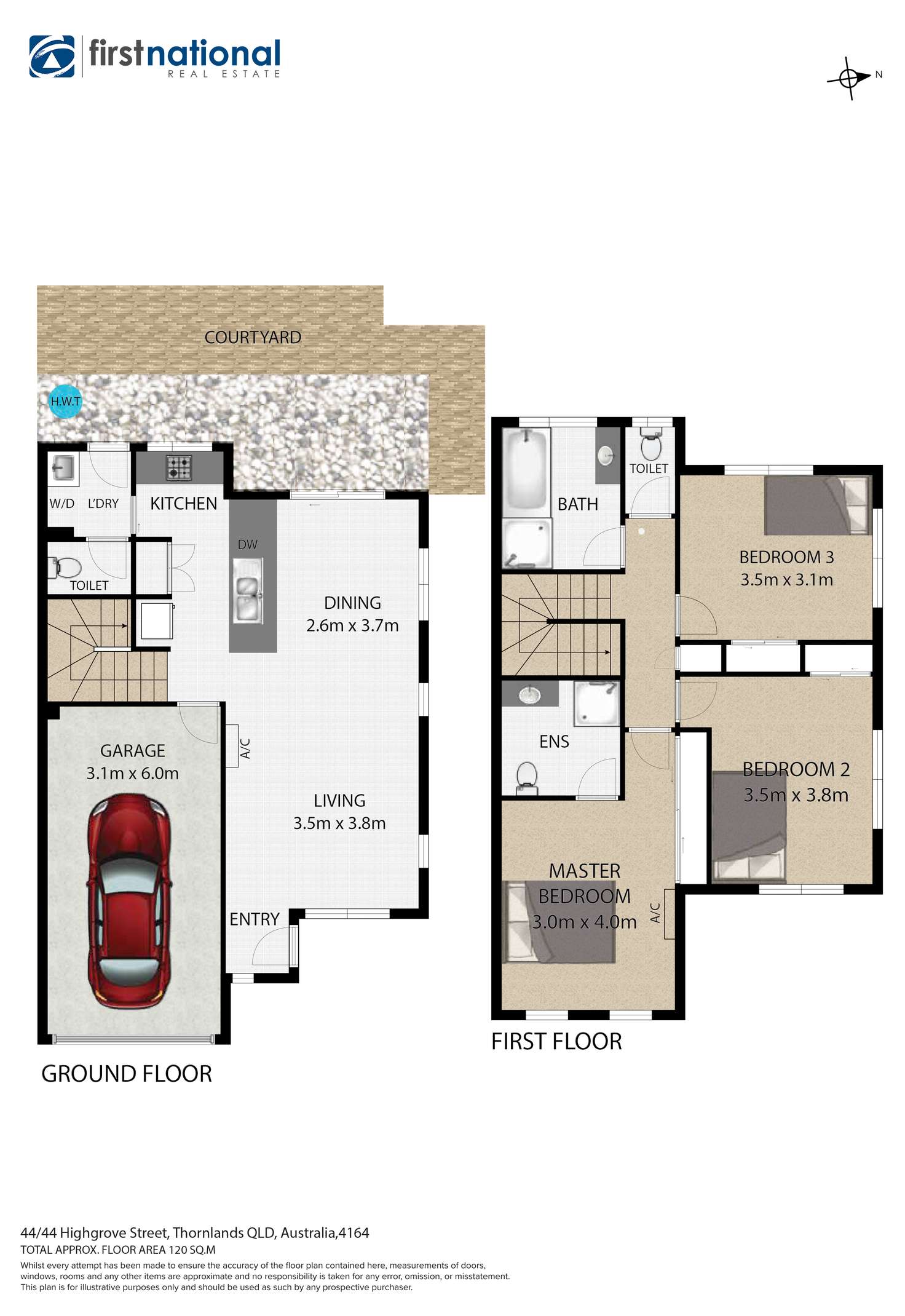 Floorplan of Homely townhouse listing, 44/44 Highgrove Street, Thornlands QLD 4164