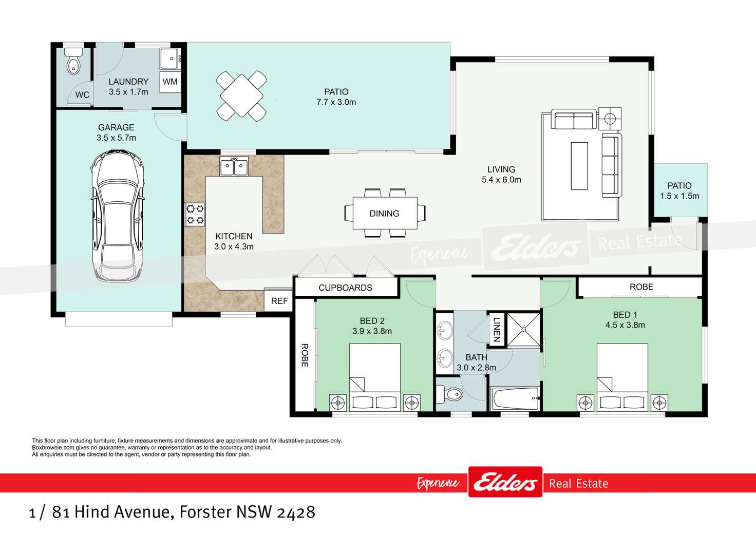 Floorplan of Homely villa listing, 1 / 81 Hind Avenue, Forster NSW 2428