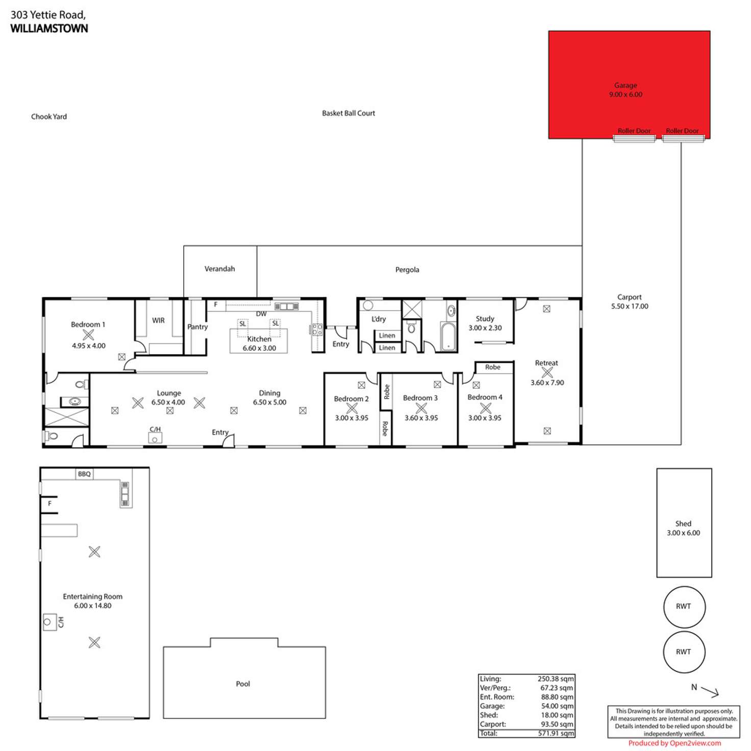 Floorplan of Homely house listing, 303 Yettie Road, Williamstown SA 5351