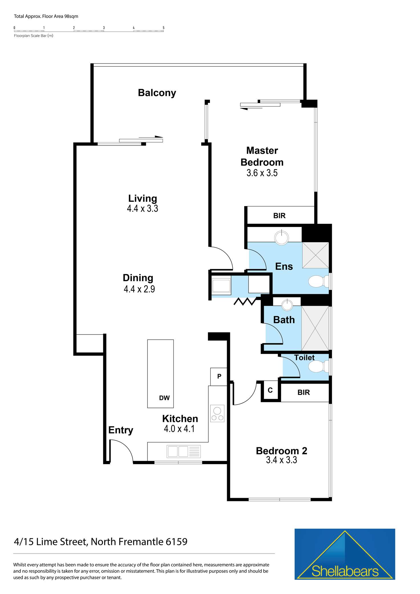 Floorplan of Homely apartment listing, 4/15 Lime Street, North Fremantle WA 6159