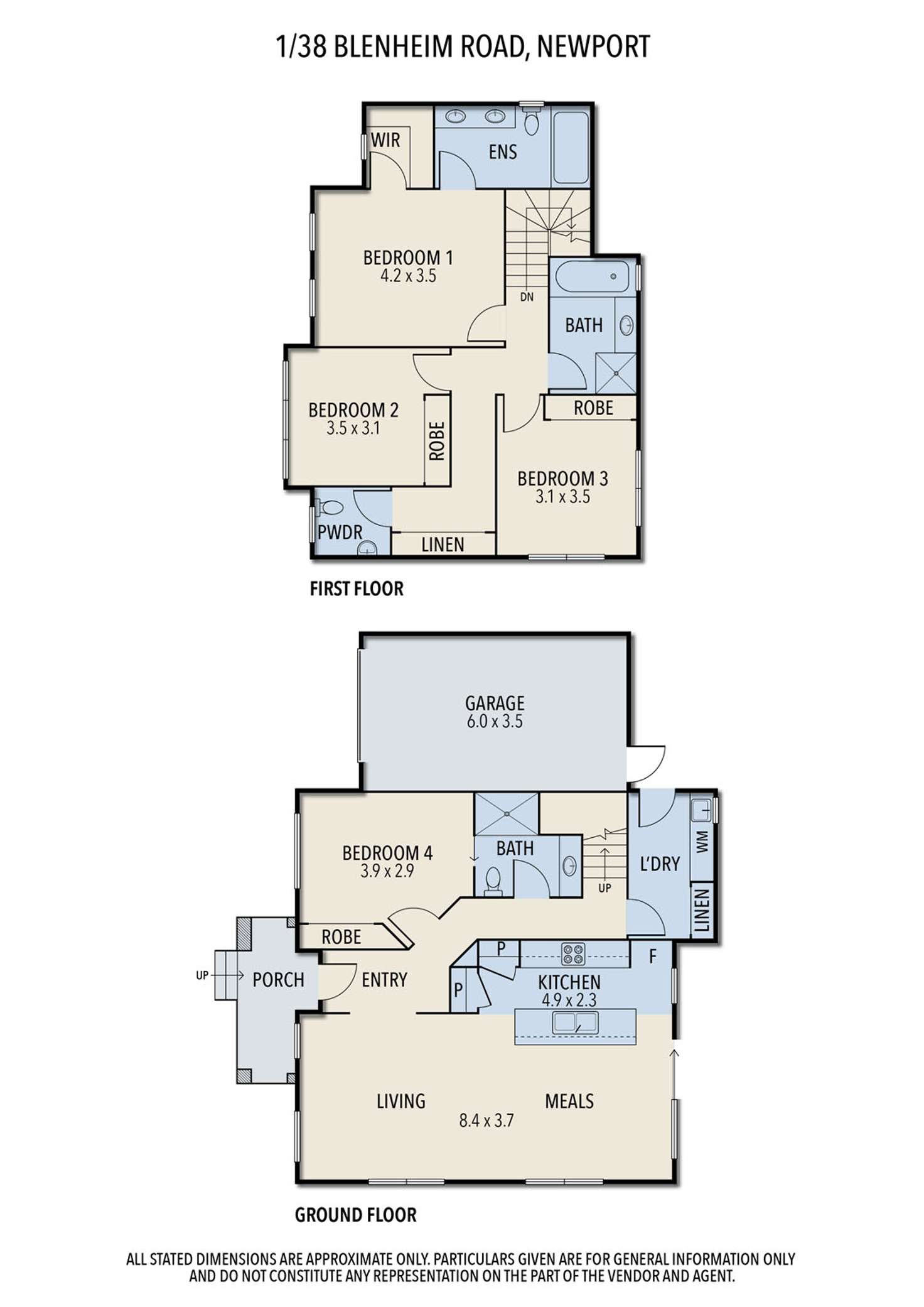 Floorplan of Homely townhouse listing, 1/38 Blenheim Road, Newport VIC 3015