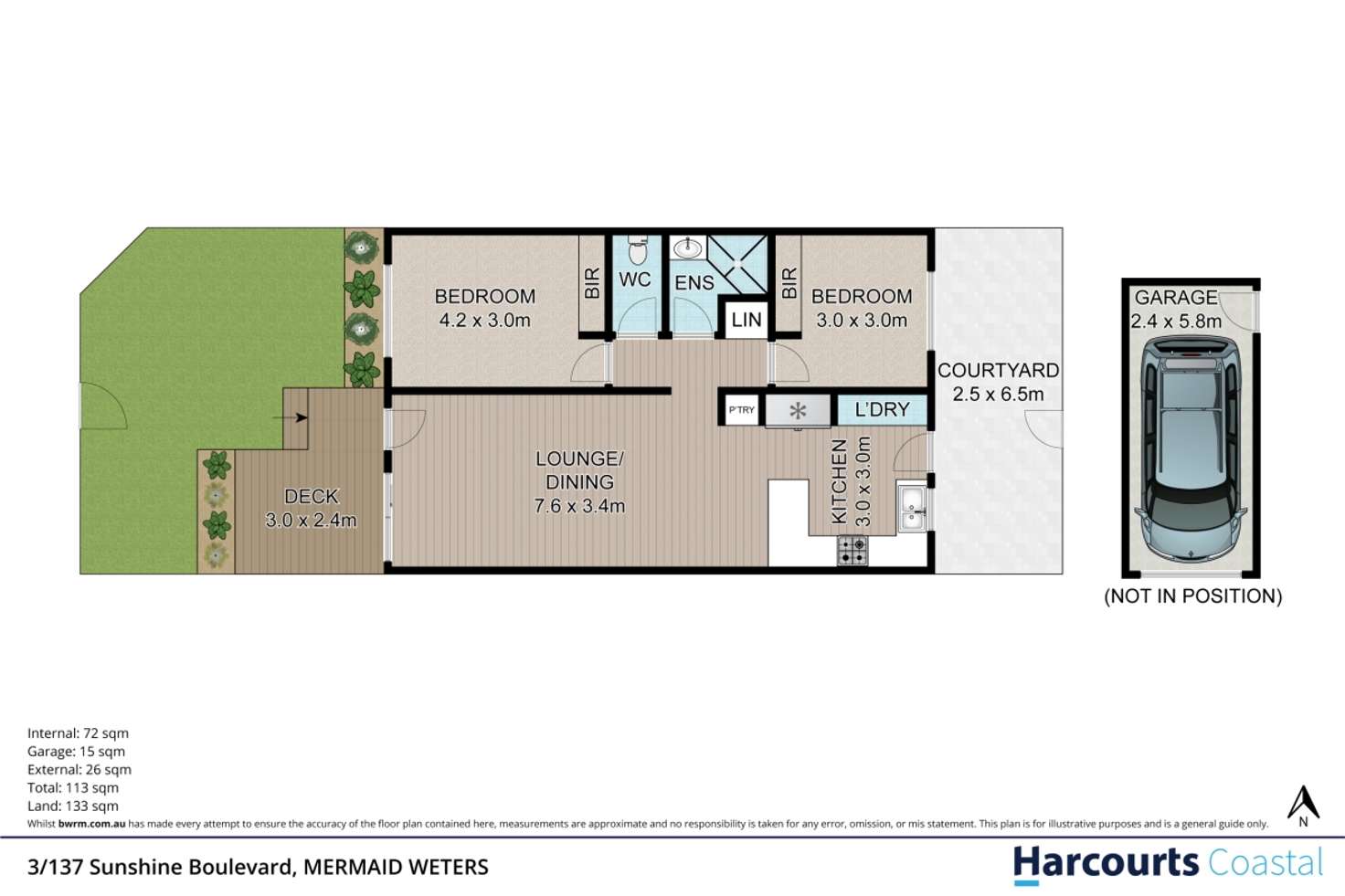 Floorplan of Homely townhouse listing, 3/137 Sunshine Boulevard, Mermaid Waters QLD 4218