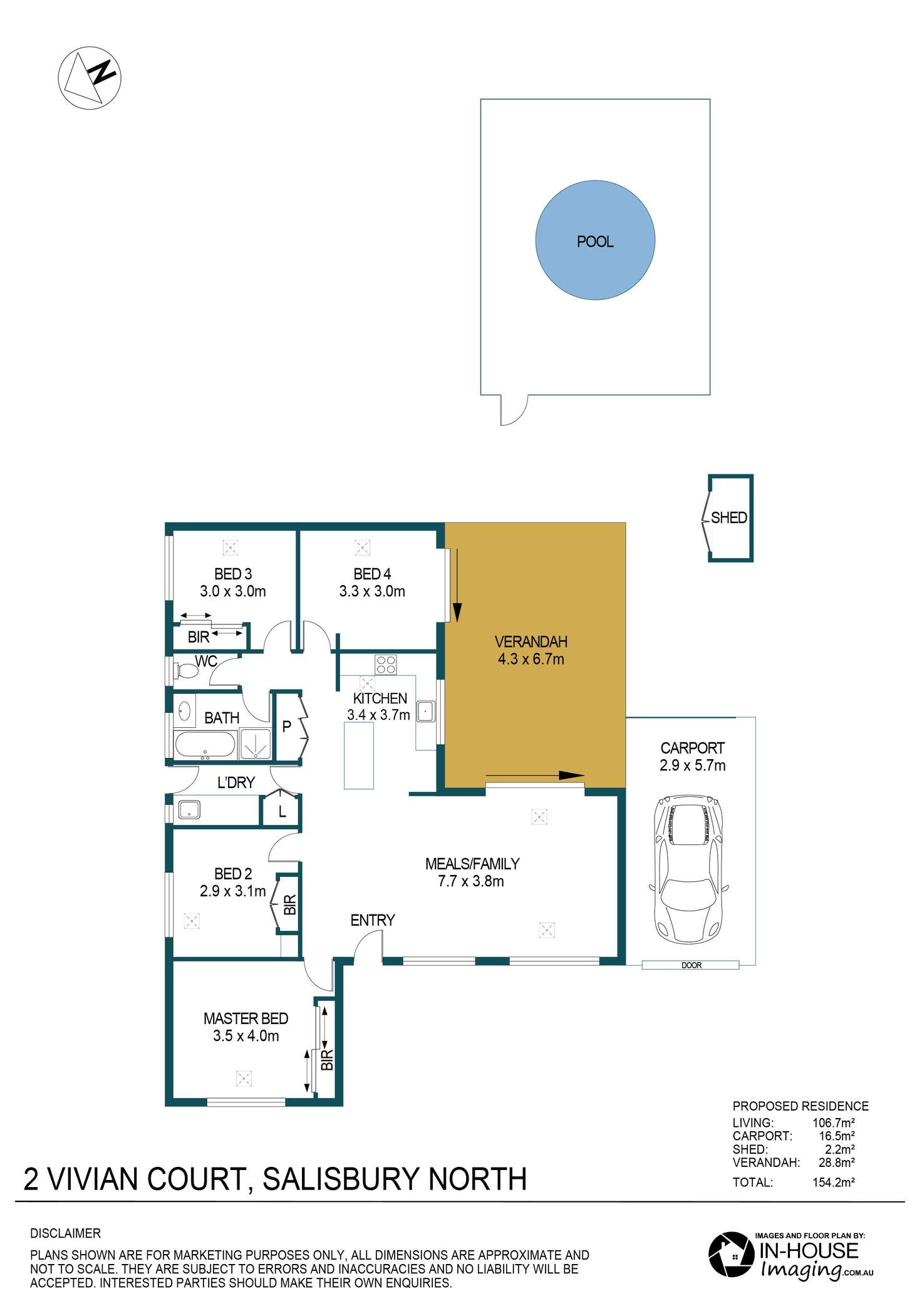 Floorplan of Homely house listing, 2 Vivian Court, Salisbury North SA 5108
