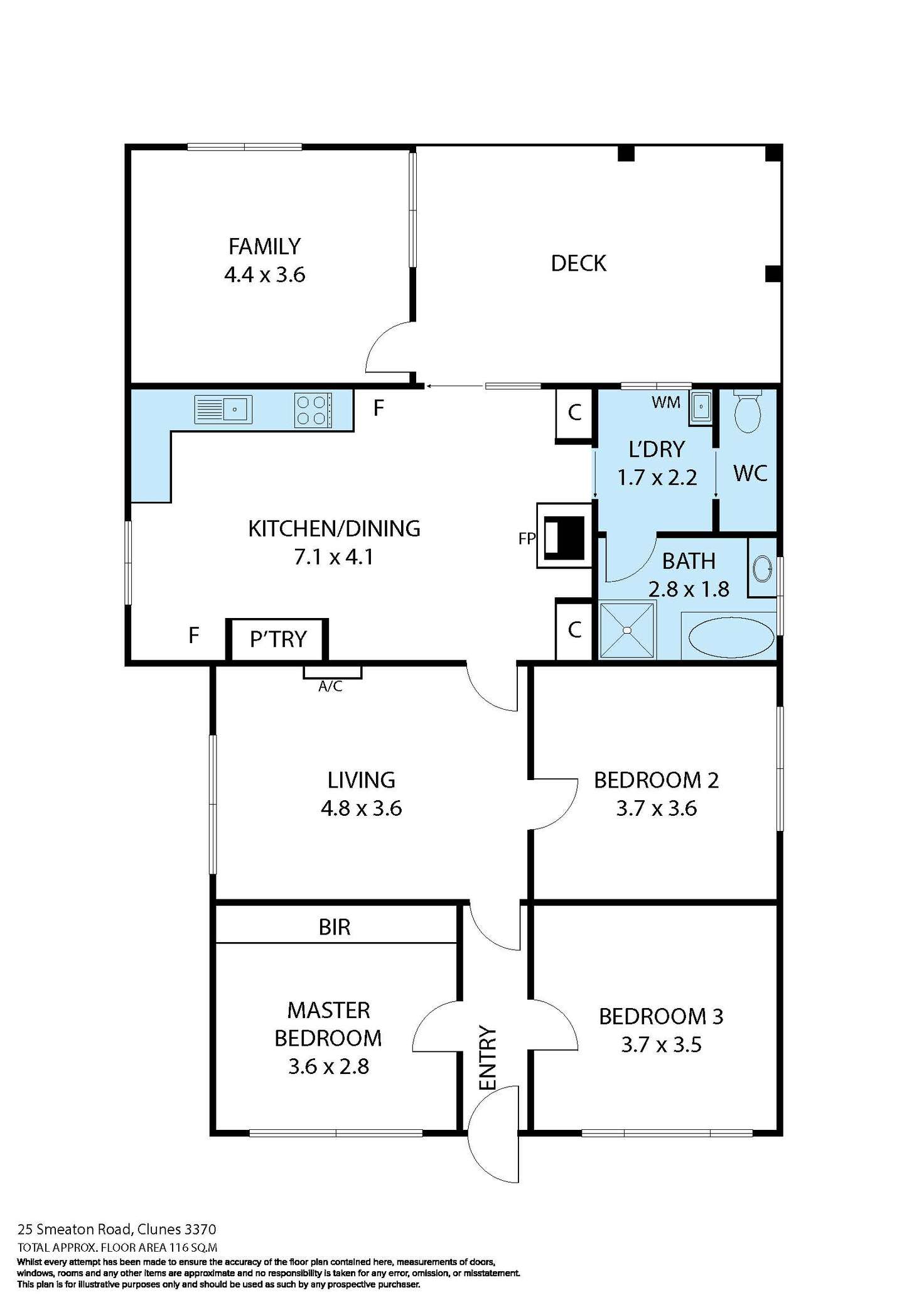Floorplan of Homely house listing, 25 Smeaton Road, Clunes VIC 3370