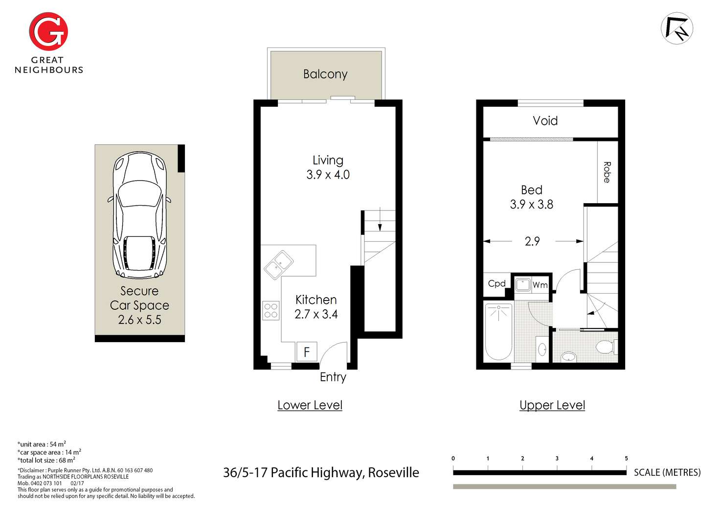 Floorplan of Homely apartment listing, 36/5-17 Pacific Highway, Roseville NSW 2069