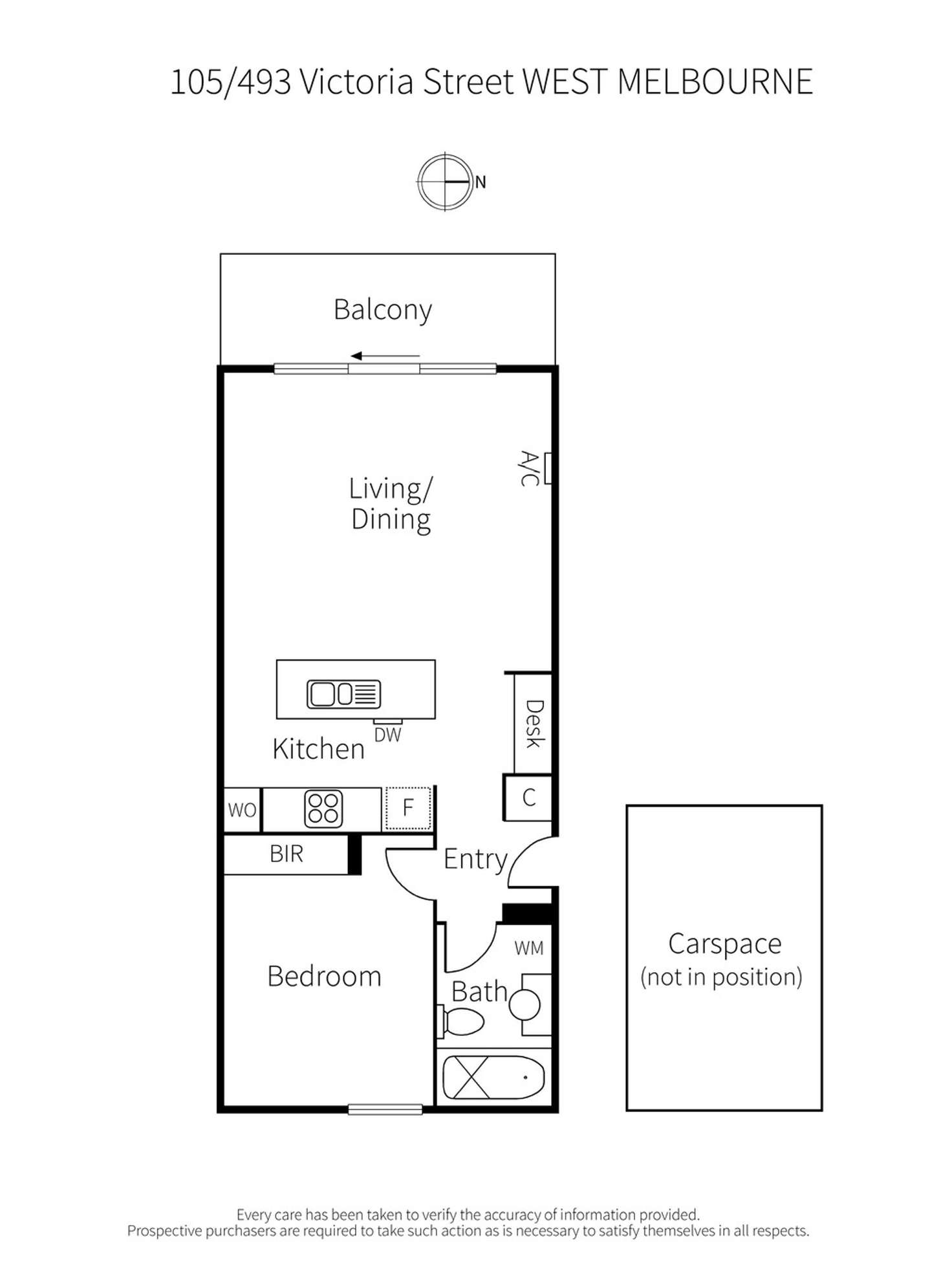Floorplan of Homely apartment listing, 105/493 Victoria Street, West Melbourne VIC 3003