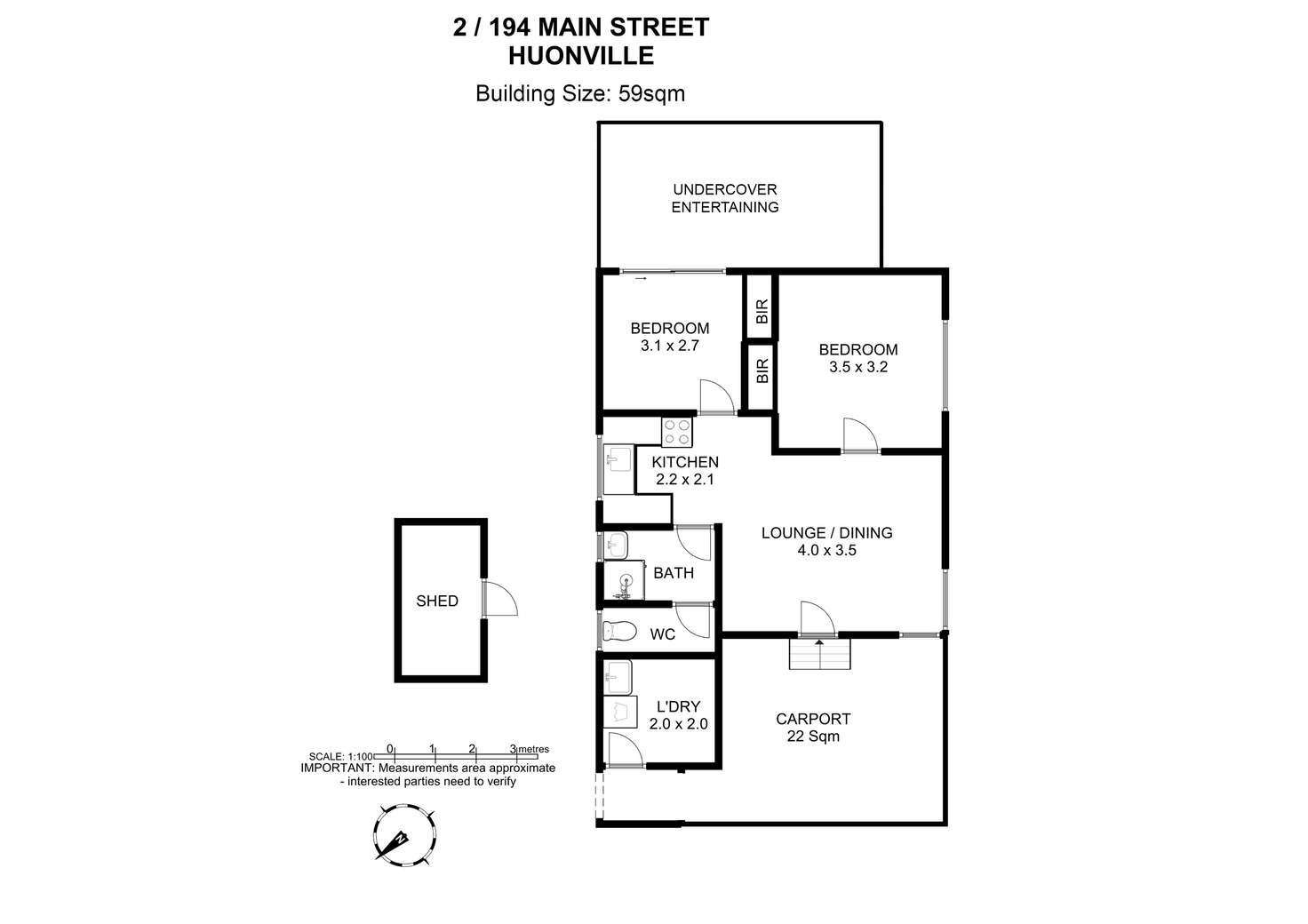 Floorplan of Homely house listing, Unit 2/194 Main Street, Huonville TAS 7109