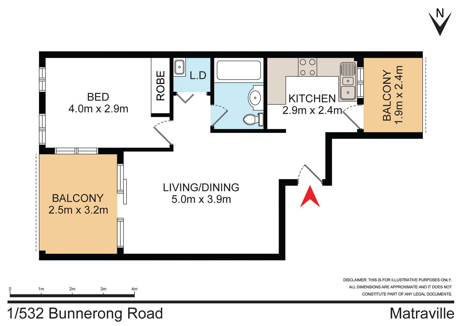 Floorplan of Homely unit listing, 1/532 Bunnerong Road, Matraville NSW 2036