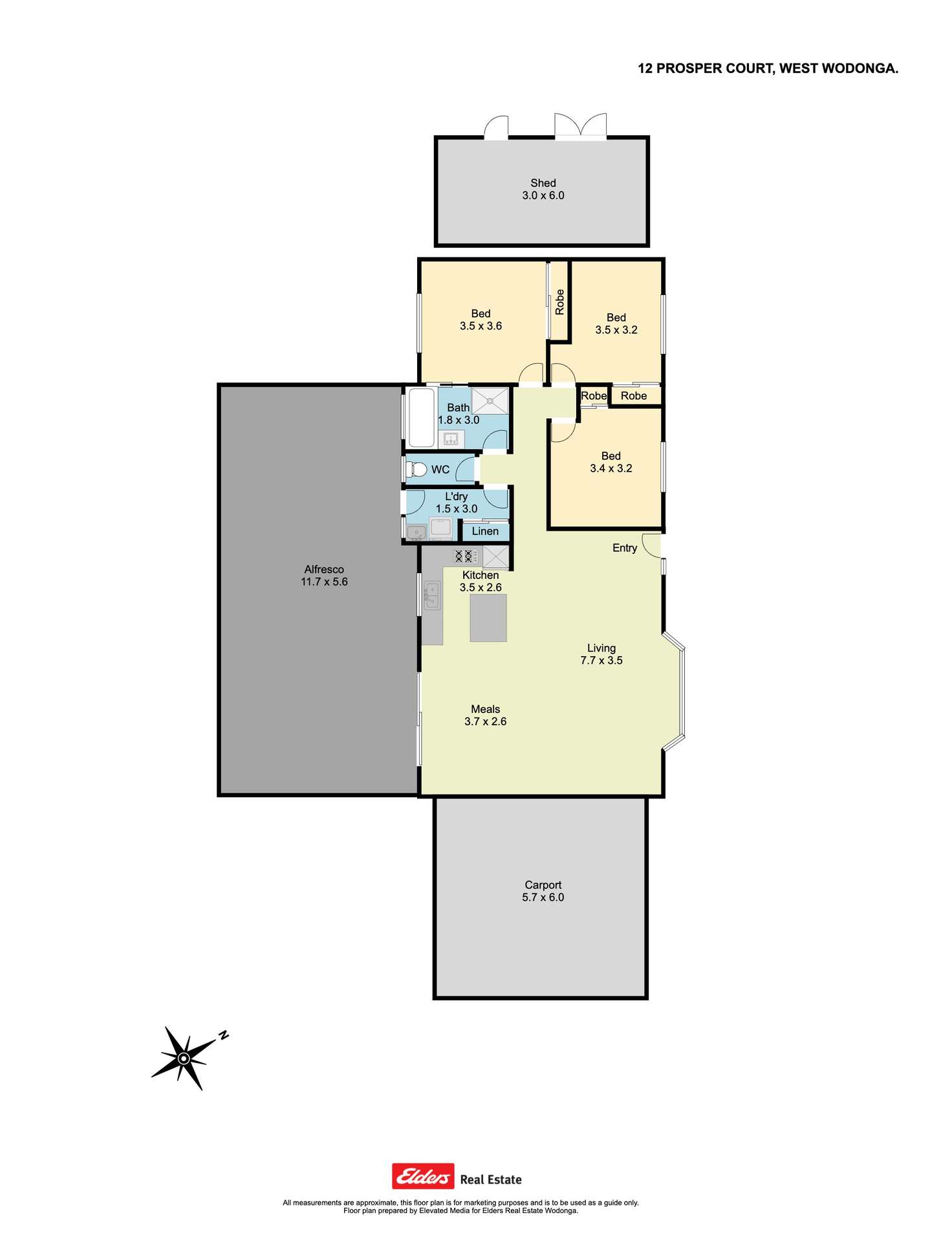 Floorplan of Homely house listing, 12 Prosper Court, Wodonga VIC 3690