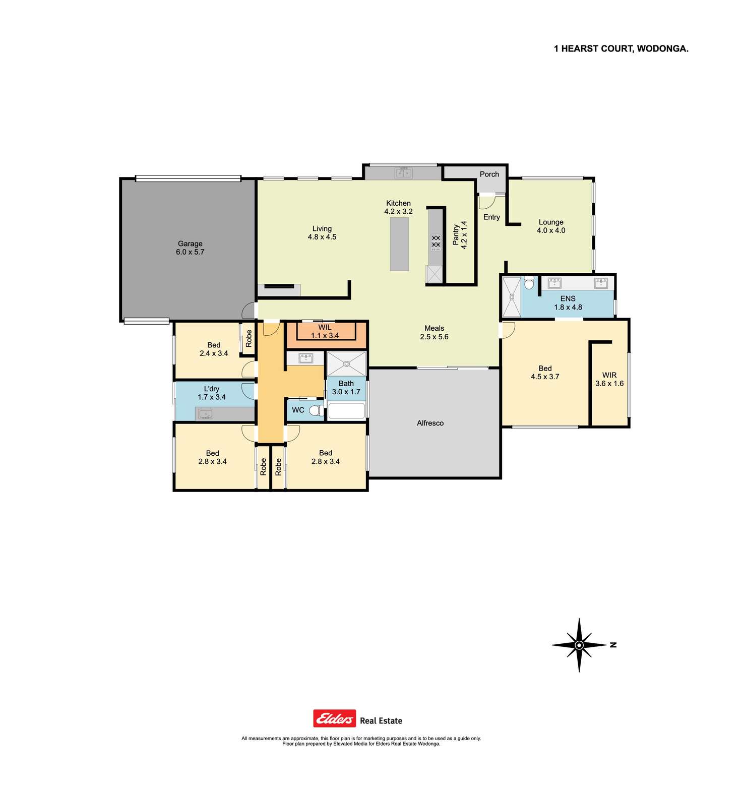 Floorplan of Homely house listing, 1 Hearst Court, Wodonga VIC 3690