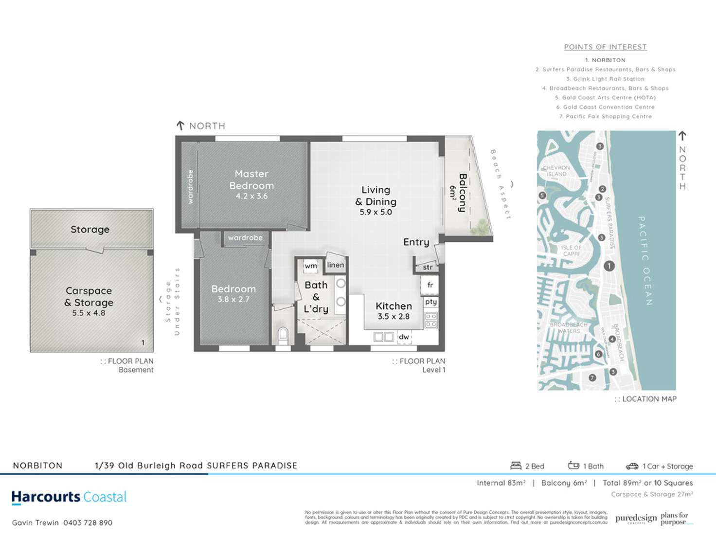 Floorplan of Homely apartment listing, 1/39 Old Burleigh Road, Surfers Paradise QLD 4217