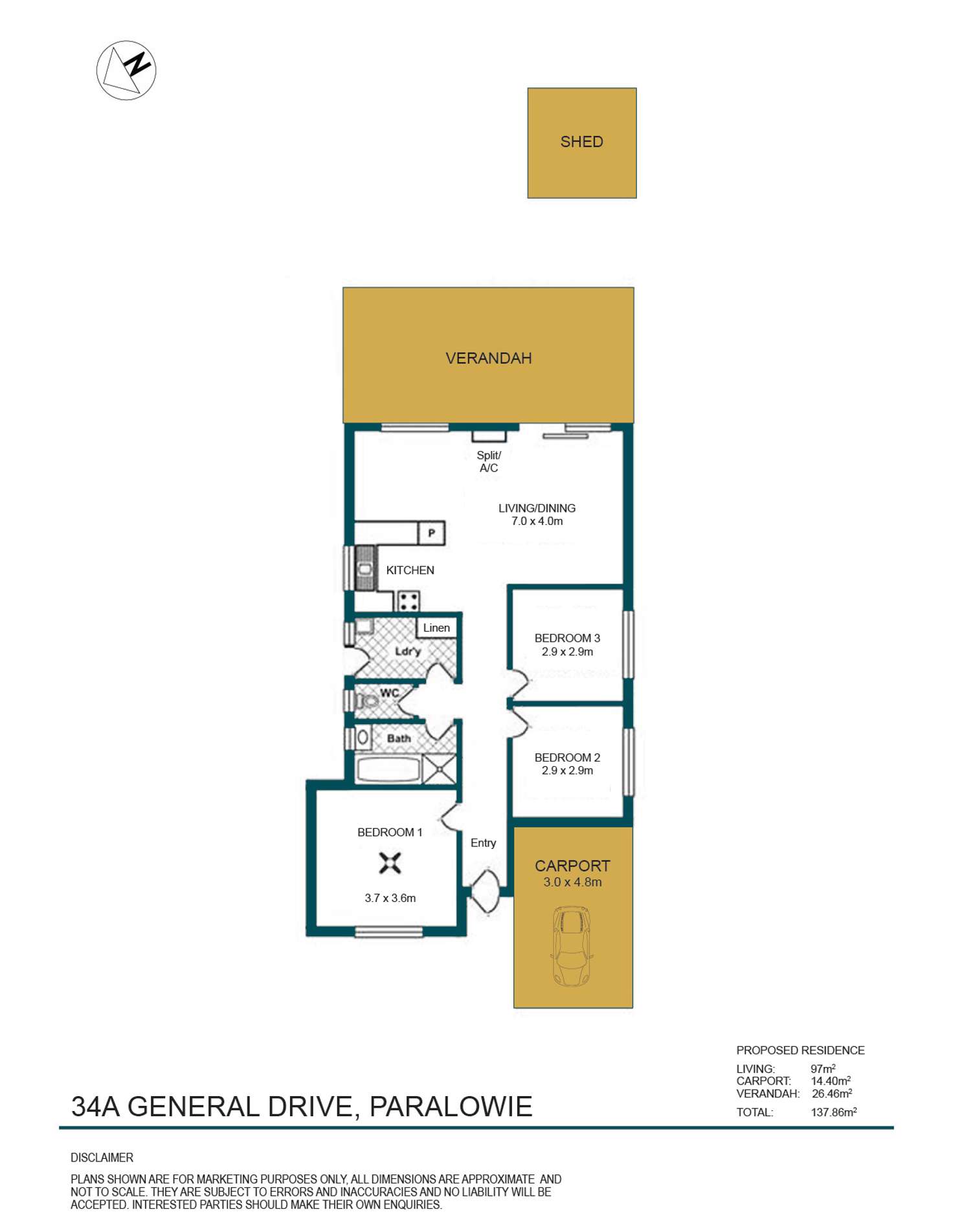Floorplan of Homely house listing, 34A General Drive, Paralowie SA 5108