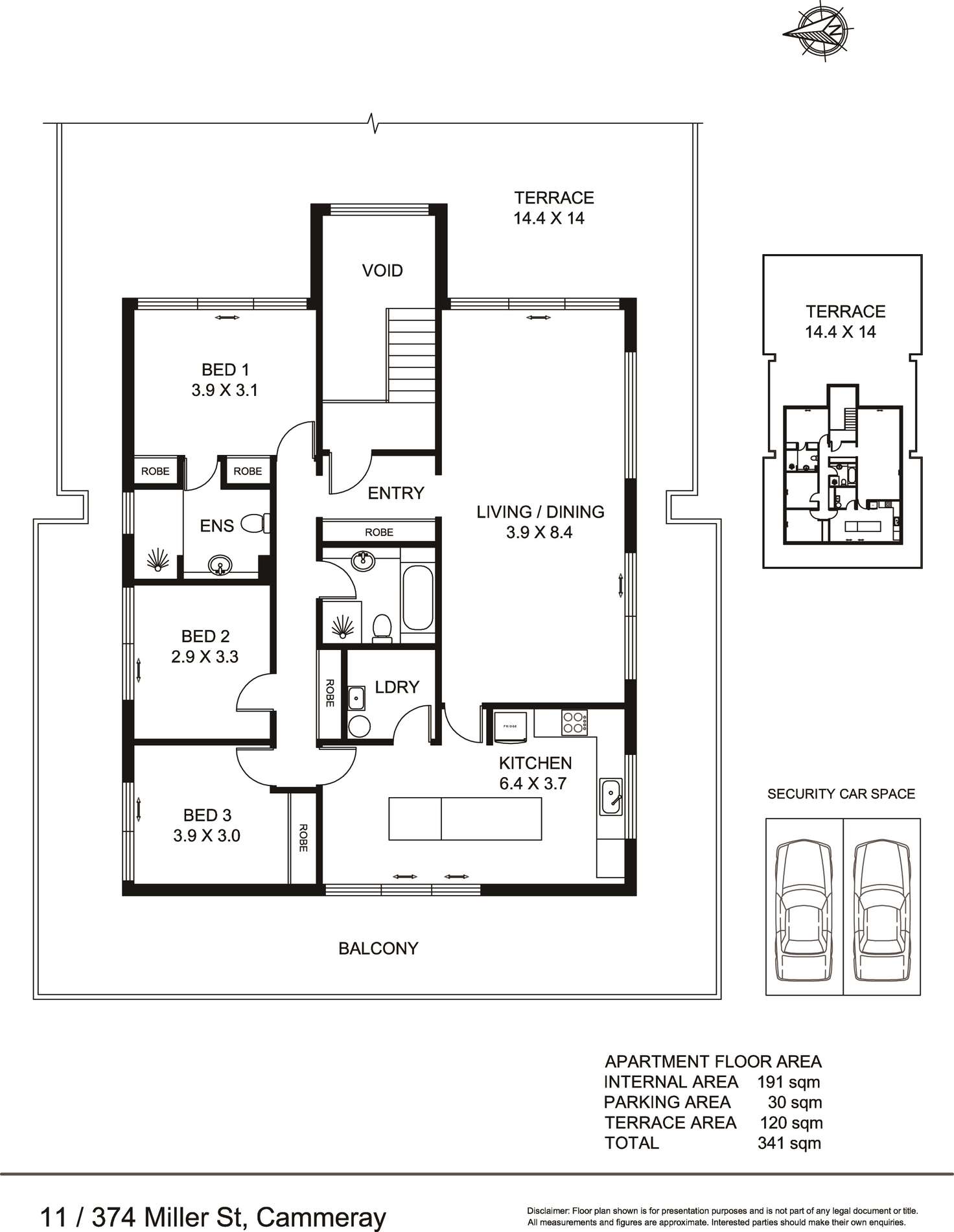 Floorplan of Homely apartment listing, 11/374 Miller Street, Cammeray NSW 2062