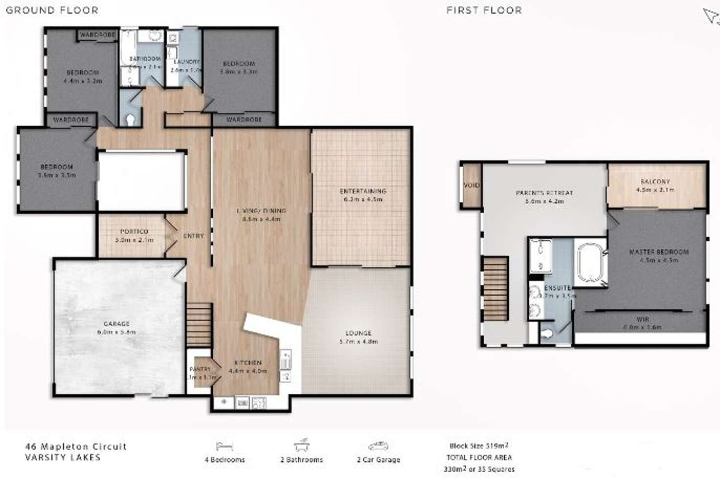 Floorplan of Homely house listing, 46 Mapleton Circuit, Varsity Lakes QLD 4227