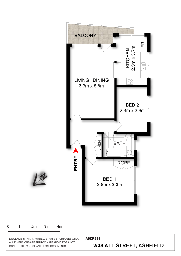 Floorplan of Homely unit listing, 2/38 Alt Street, Ashfield NSW 2131