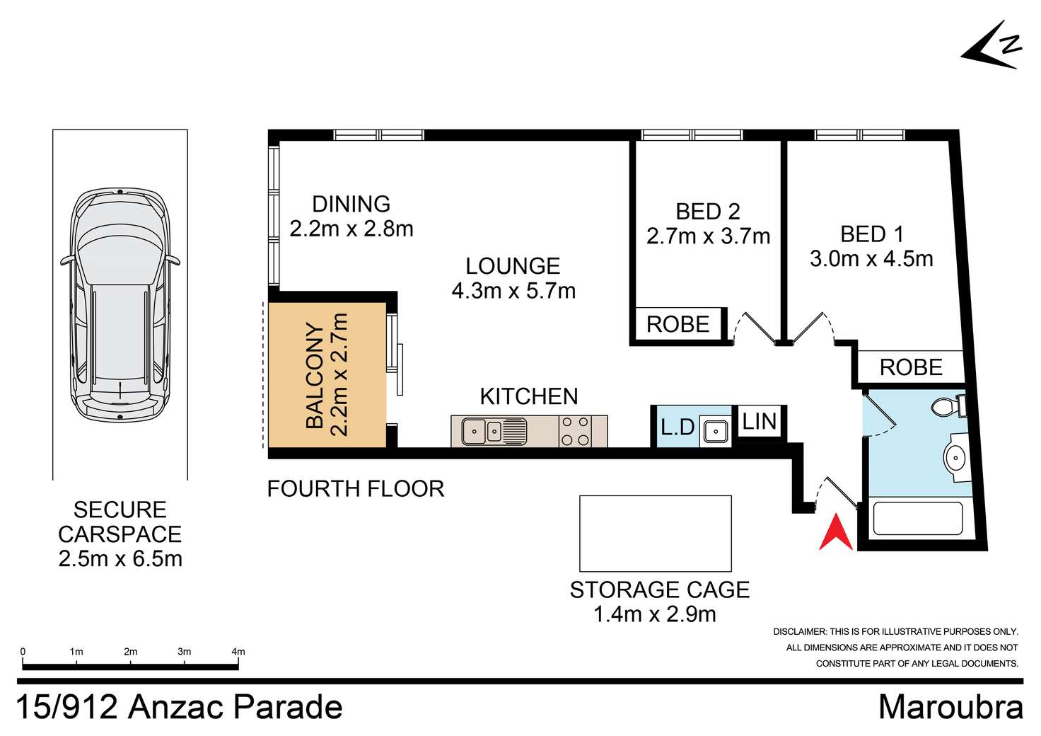 Floorplan of Homely unit listing, 15/912 Anzac Parade, Maroubra NSW 2035