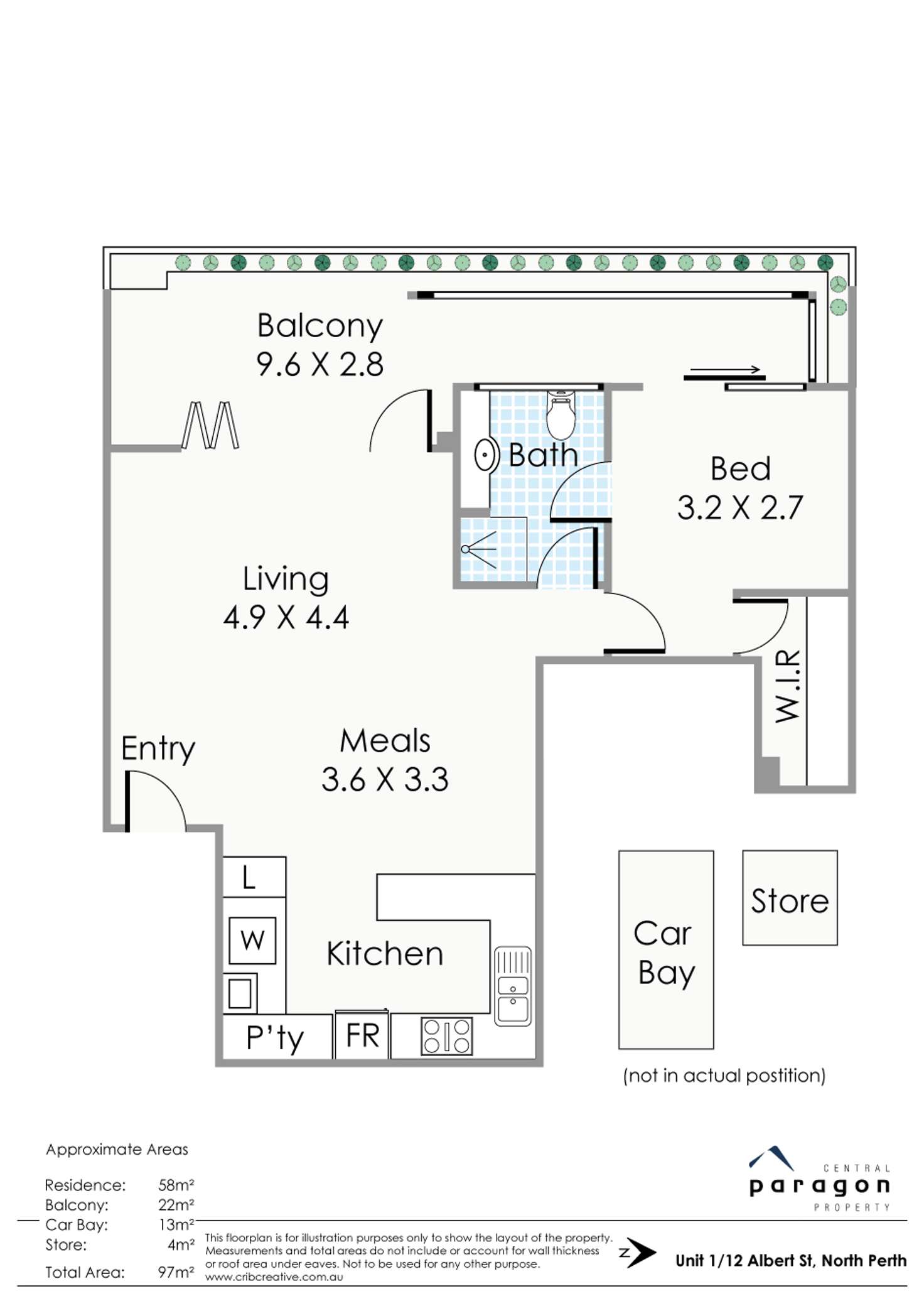 Floorplan of Homely apartment listing, 12/1 Albert Street, North Perth WA 6006