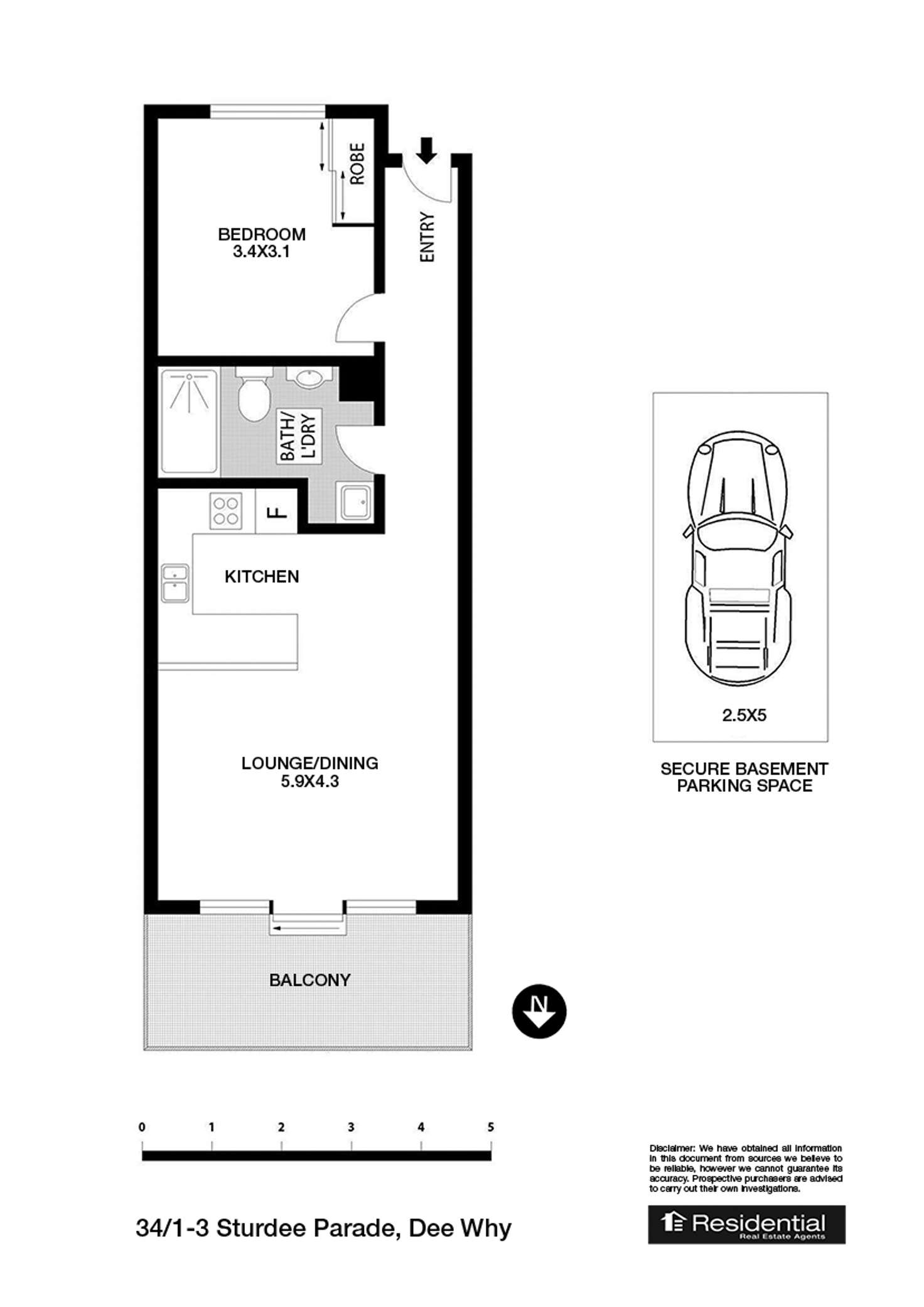 Floorplan of Homely unit listing, 34/1-3 Sturdee Parade, Dee Why NSW 2099