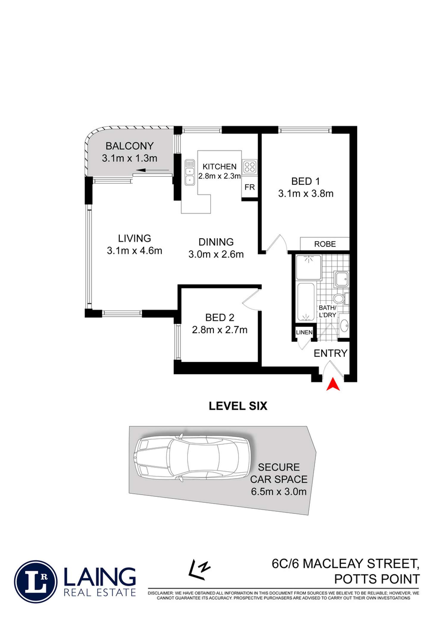 Floorplan of Homely apartment listing, 6C/6 Macleay Street, Potts Point NSW 2011