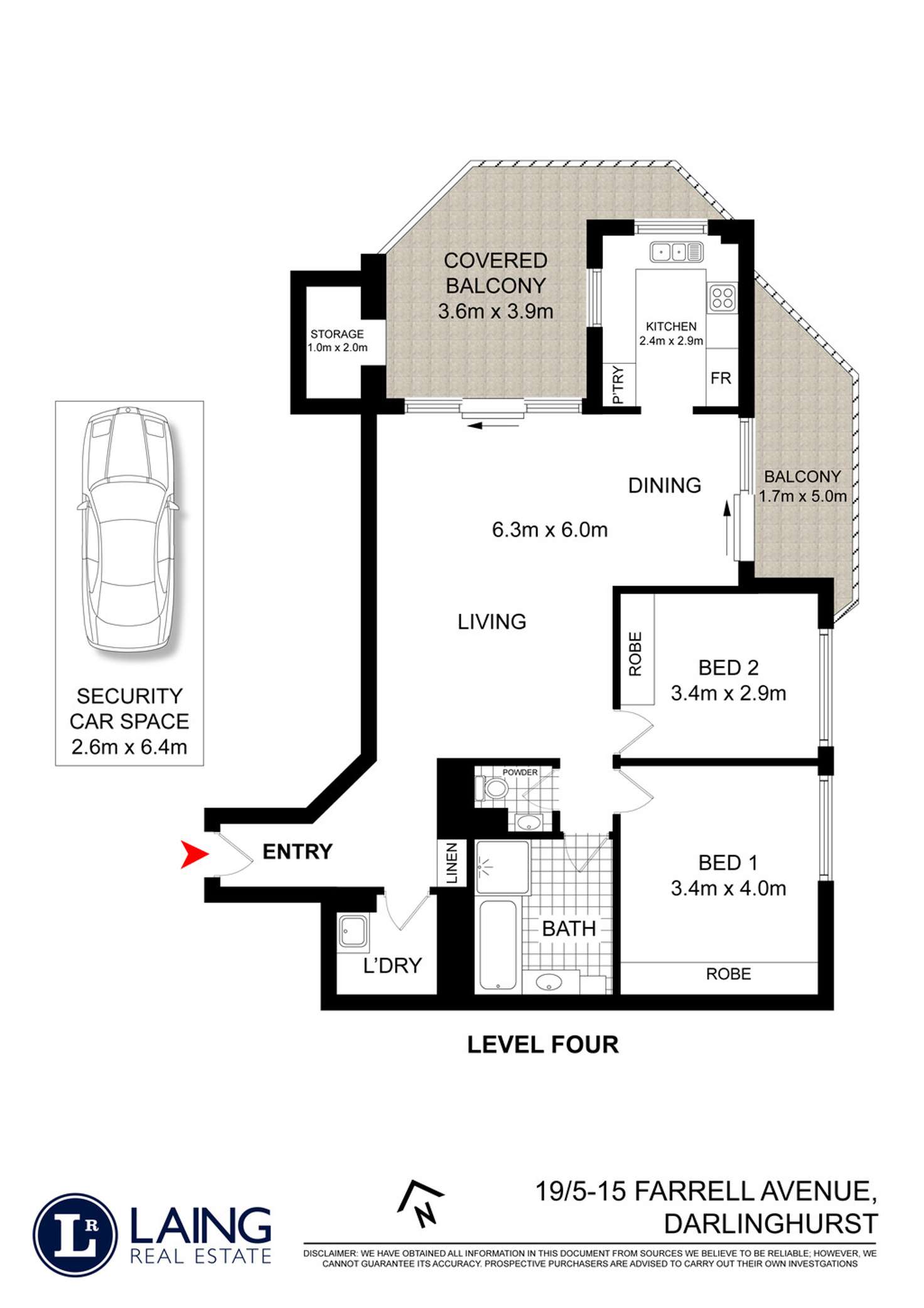 Floorplan of Homely apartment listing, 19/5-15 Farrell Avenue, Darlinghurst NSW 2010