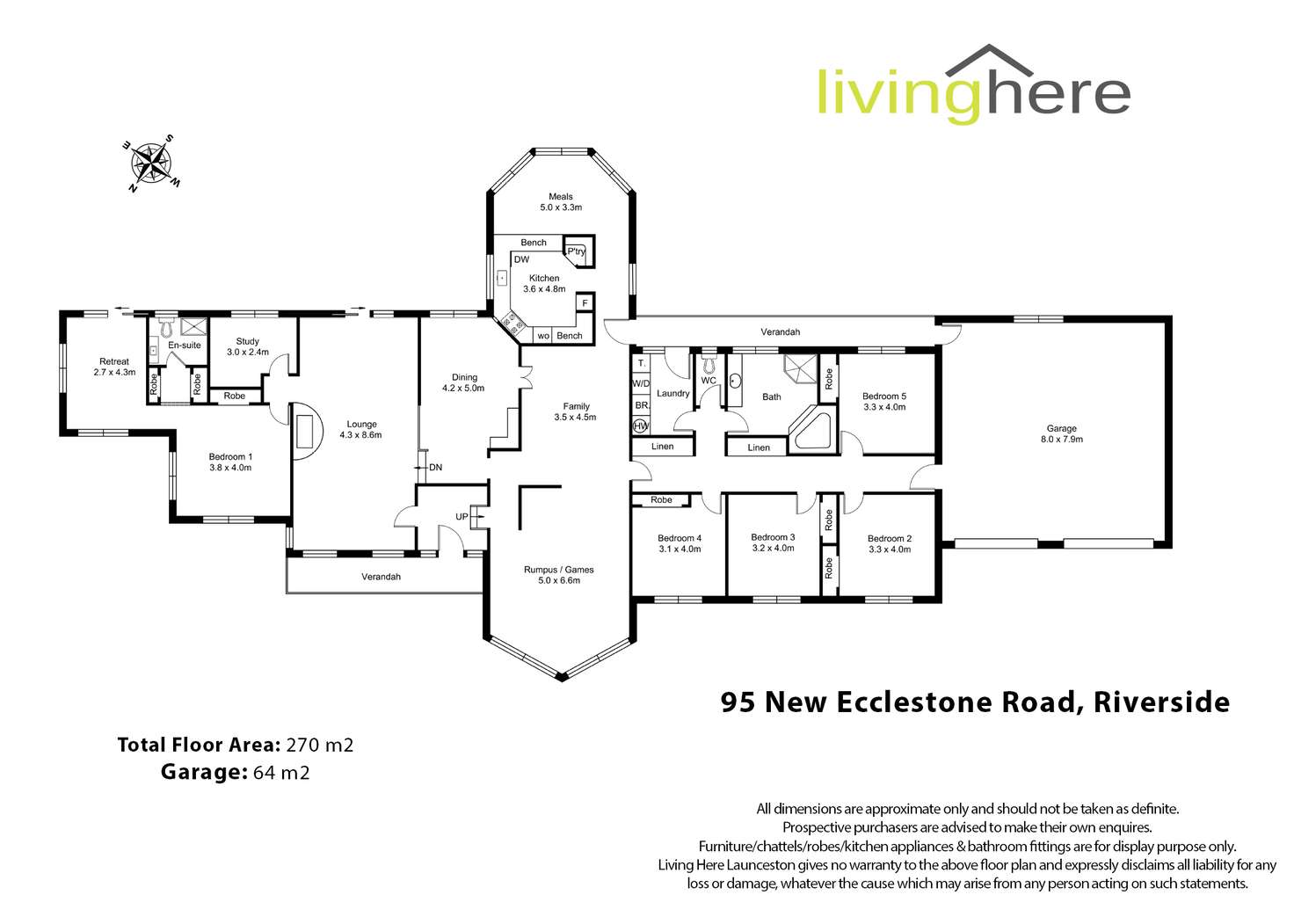 Floorplan of Homely house listing, 95 New Ecclestone Road, Riverside TAS 7250